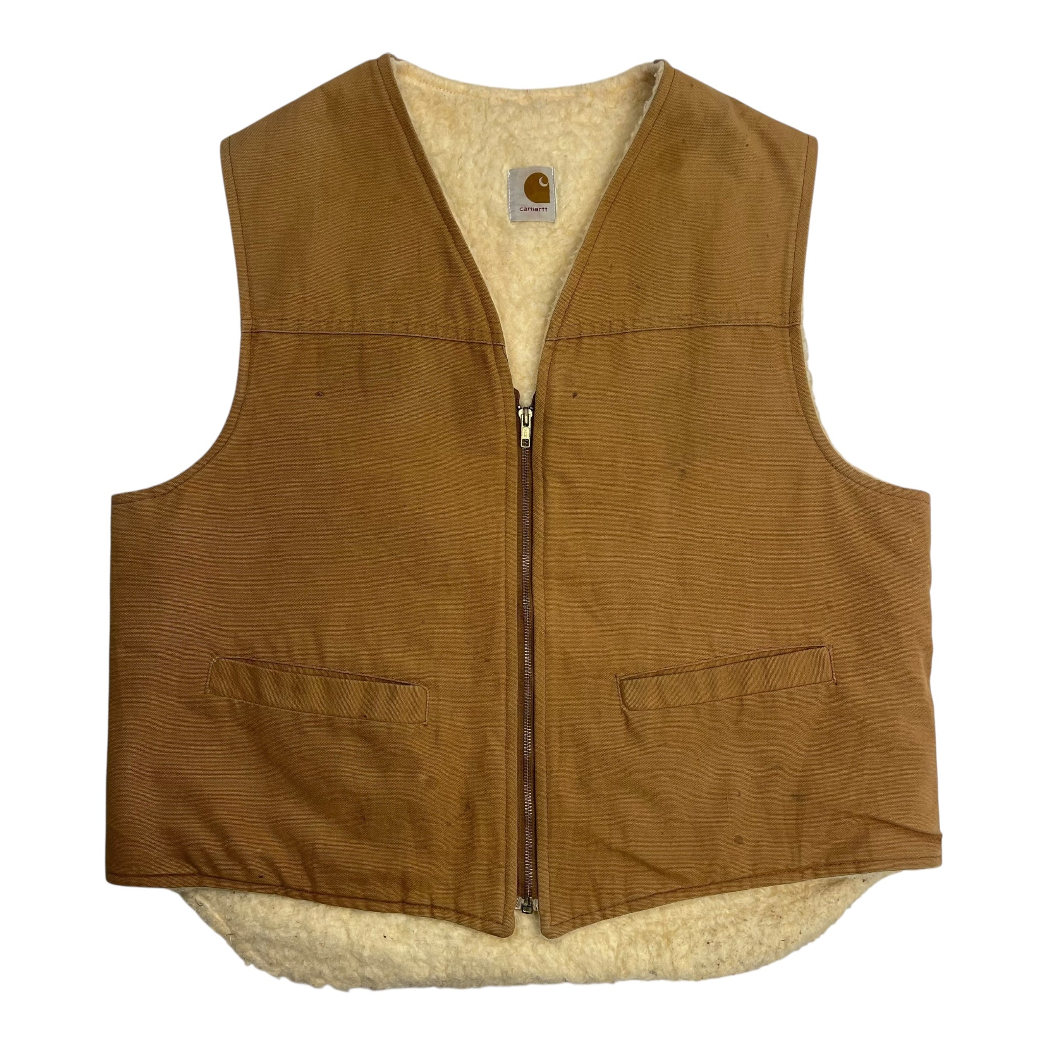 Vintage Carhartt Fleece Lined Vest Tan