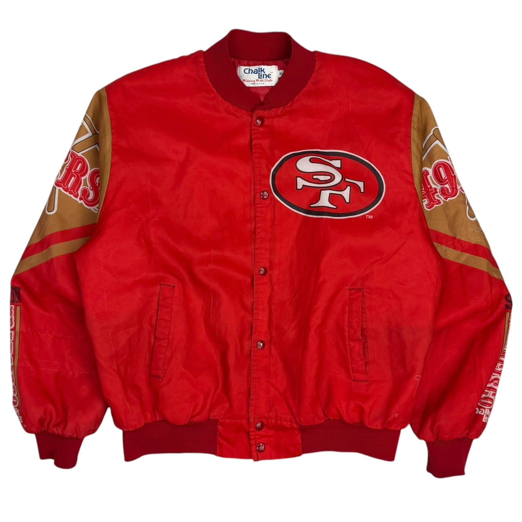 Vintage San Francisco 49ers Chalkline Fanimation Jacket Red