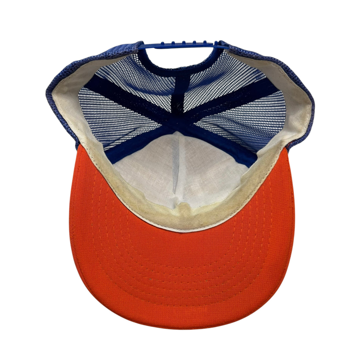 Vintage Edmonton Oilers Script Trucker Snapback Blue/Orange