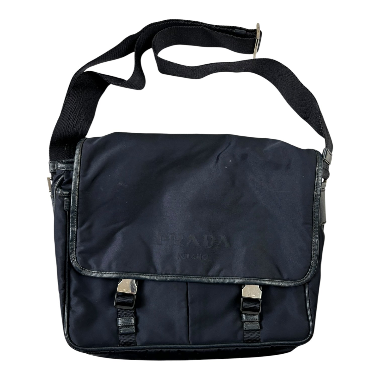 Vintage Prada Tessuto Nylon Saffiano Messenger Bag