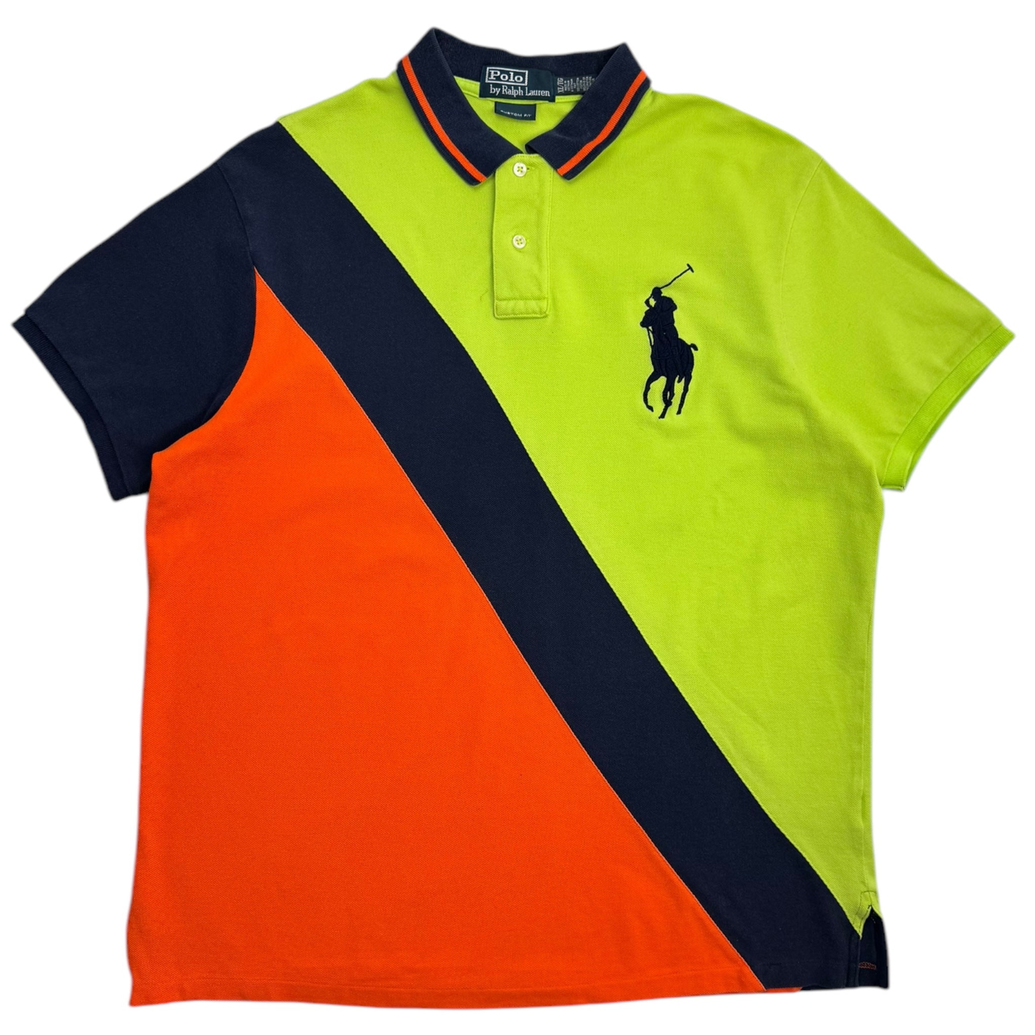 Vintage Polo Ralph Lauren Big Pony Diagonal Stripe Collared Shirt