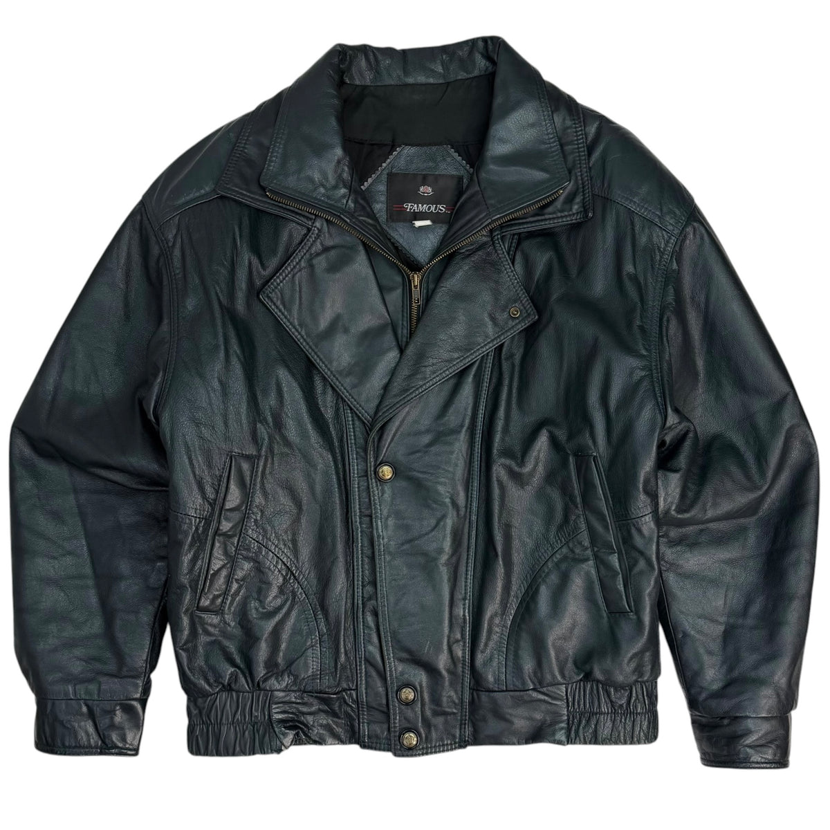 Vintage Famous Leather Jacket Deep Blue