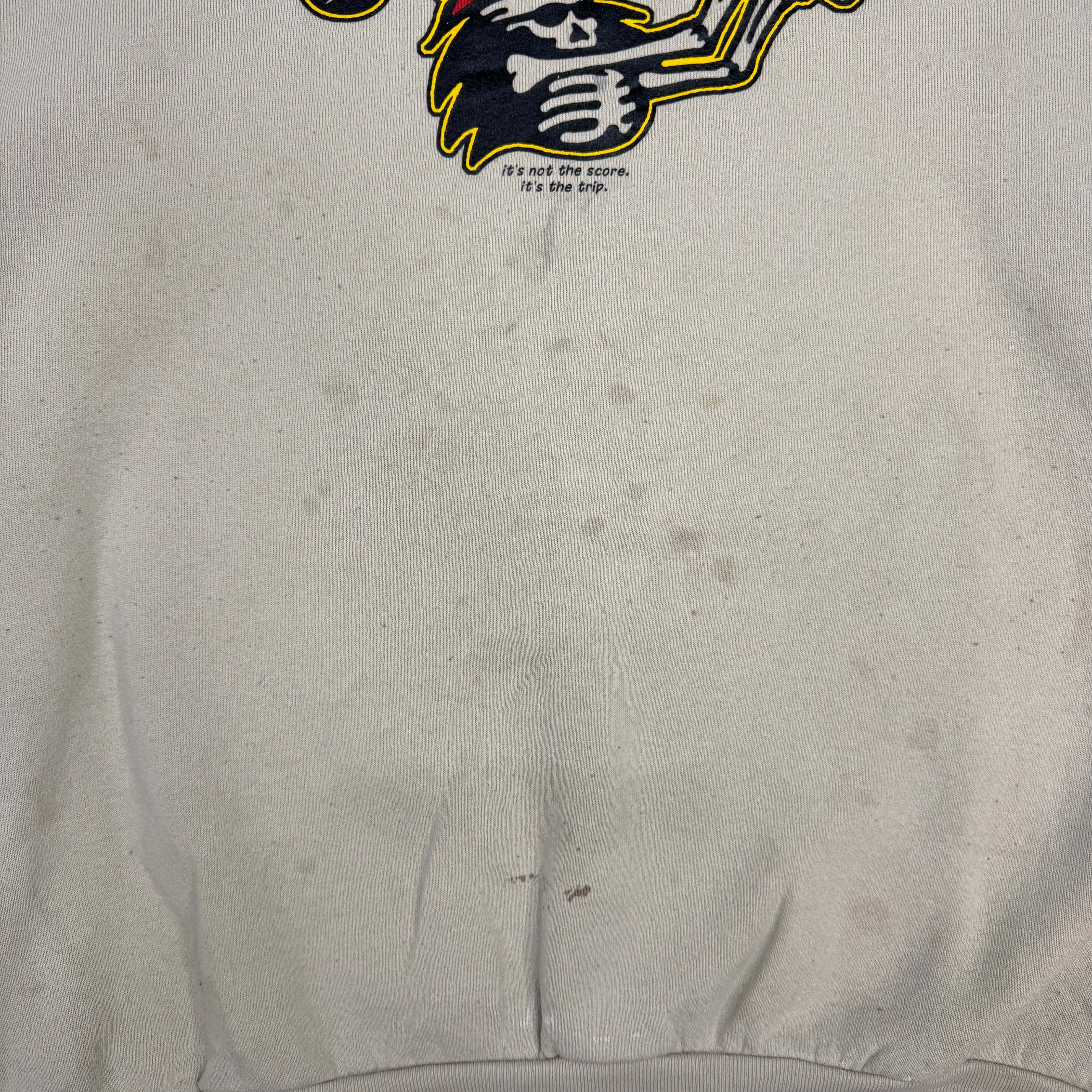 Vintage Deadgolf Skeleton Golf Crewneck Beige