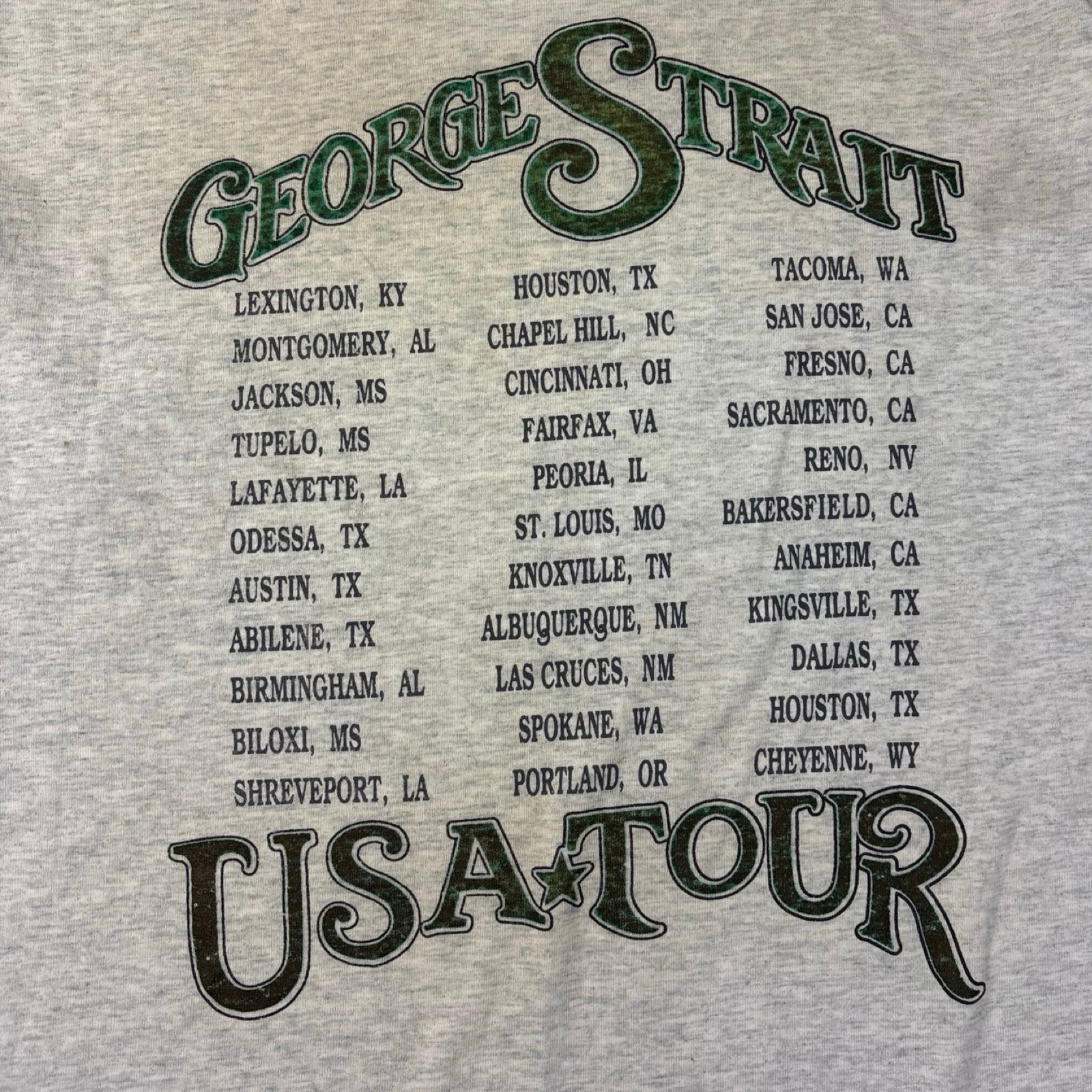 Vintage George Strait USA Tour T-Shirt Heather Grey