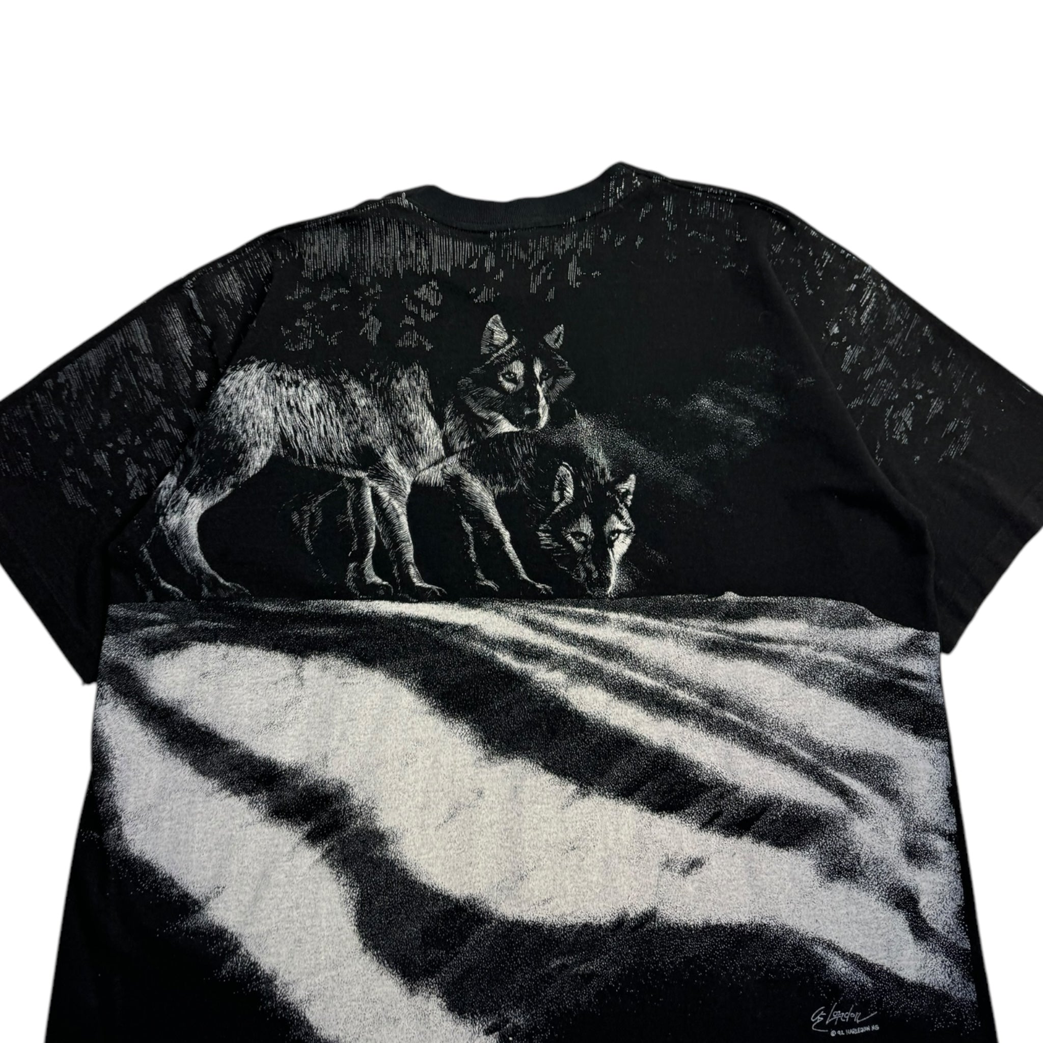 1992 Harlequin Wolves All Over Print T-Shirt