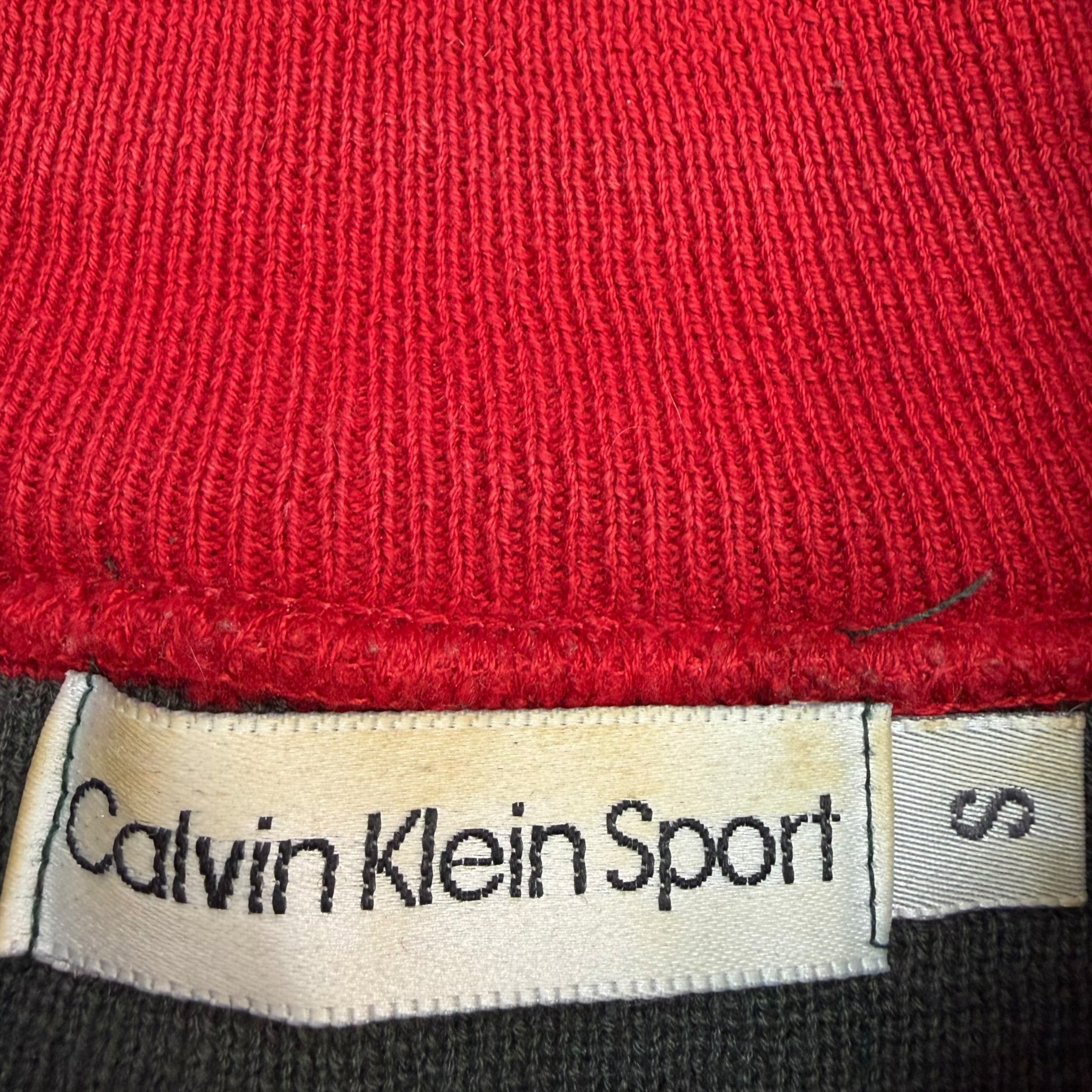 Vintage Calvin Klein Sport Striped Mock Neck Red/Green