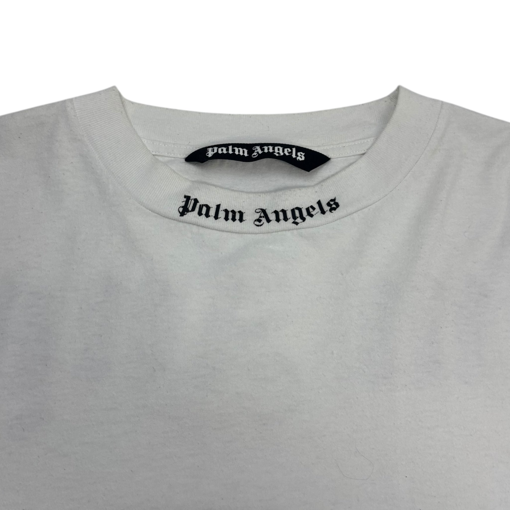 Palm Angels Collar Spellout Tee White