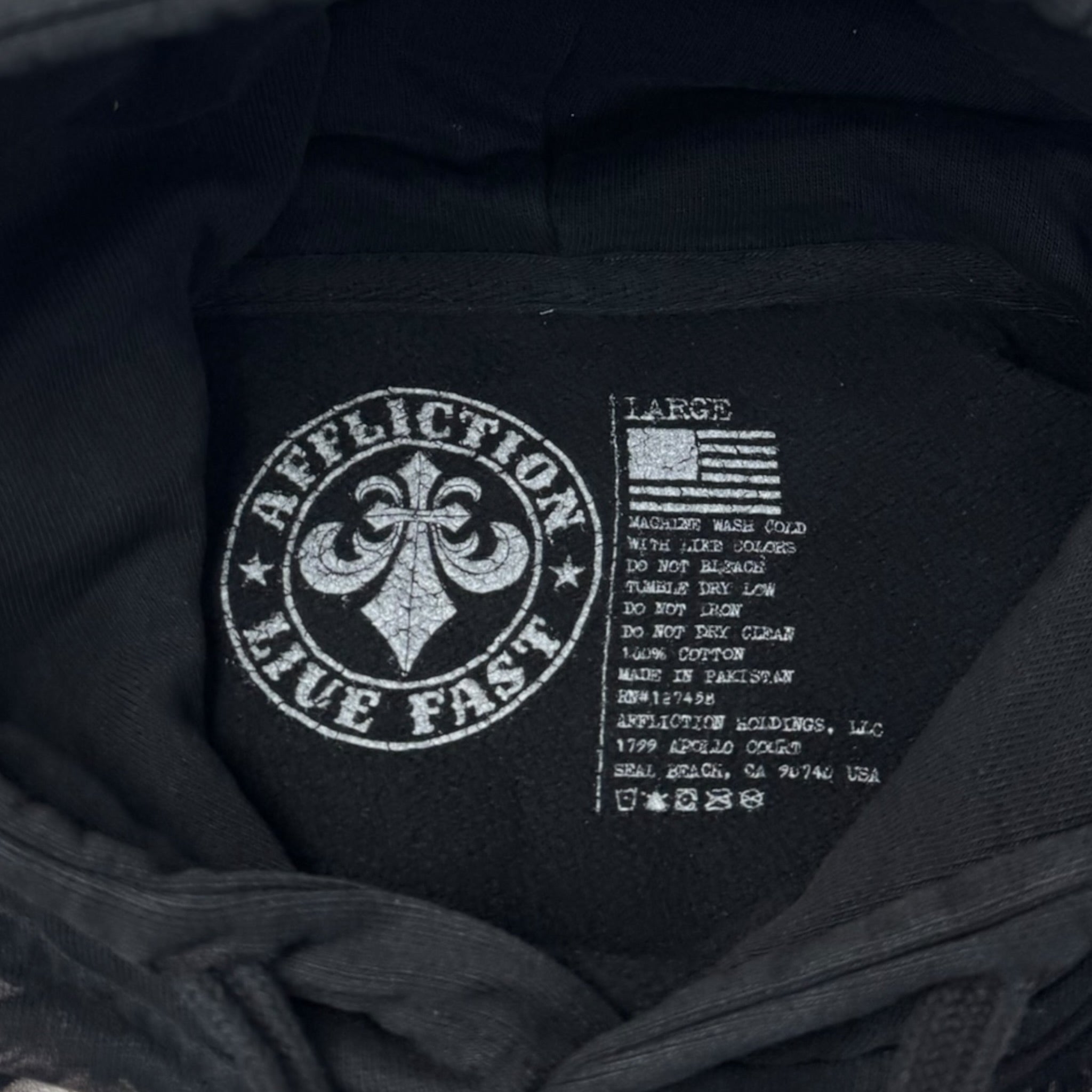 Y2K Affliction Hoodie Black