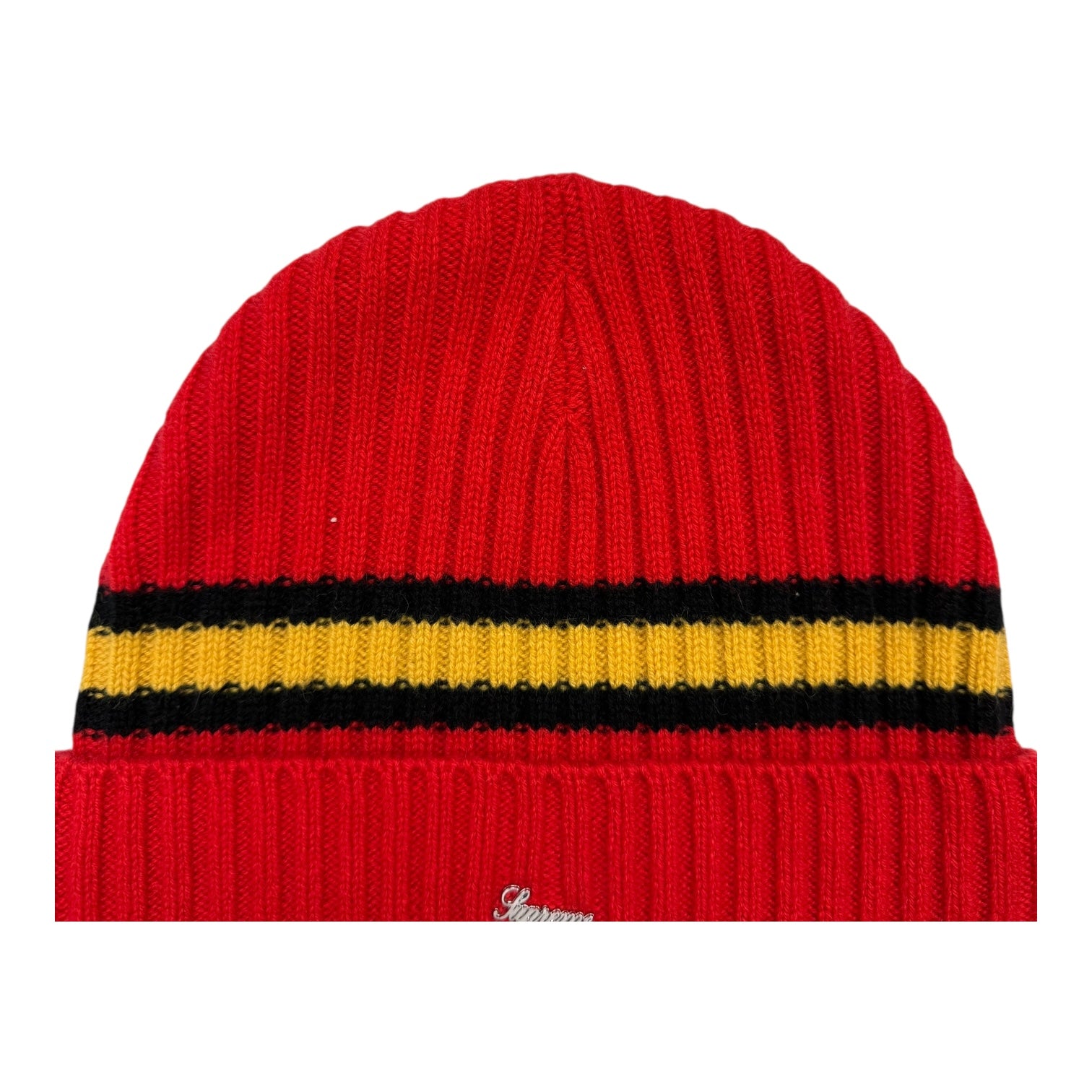 Supreme Stripe Cashmere Beanie Red