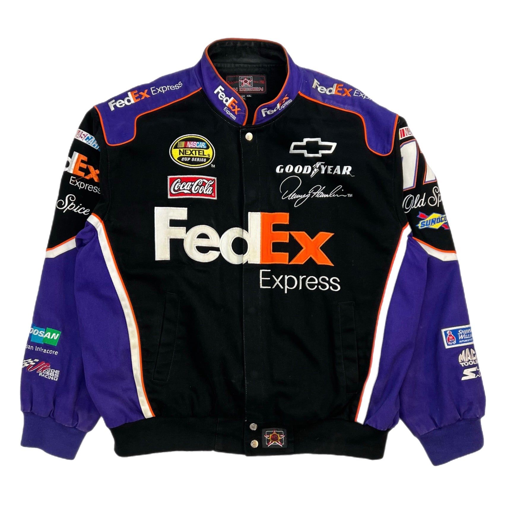 Vintage NASCAR Denny Hamlin FedEx Racing Jacket