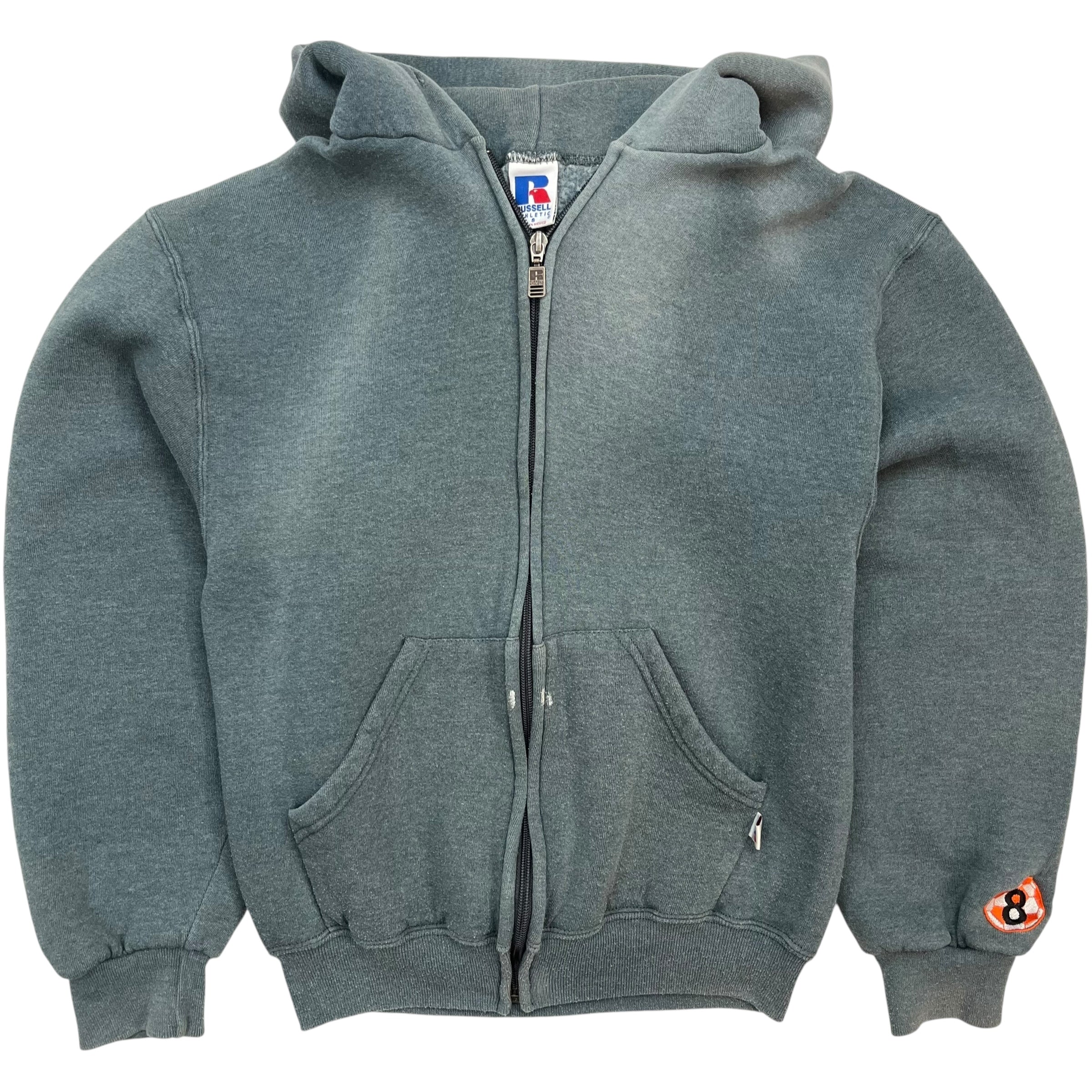 Vintage Russell Athletics Zip Up Hoodie Grey/Green