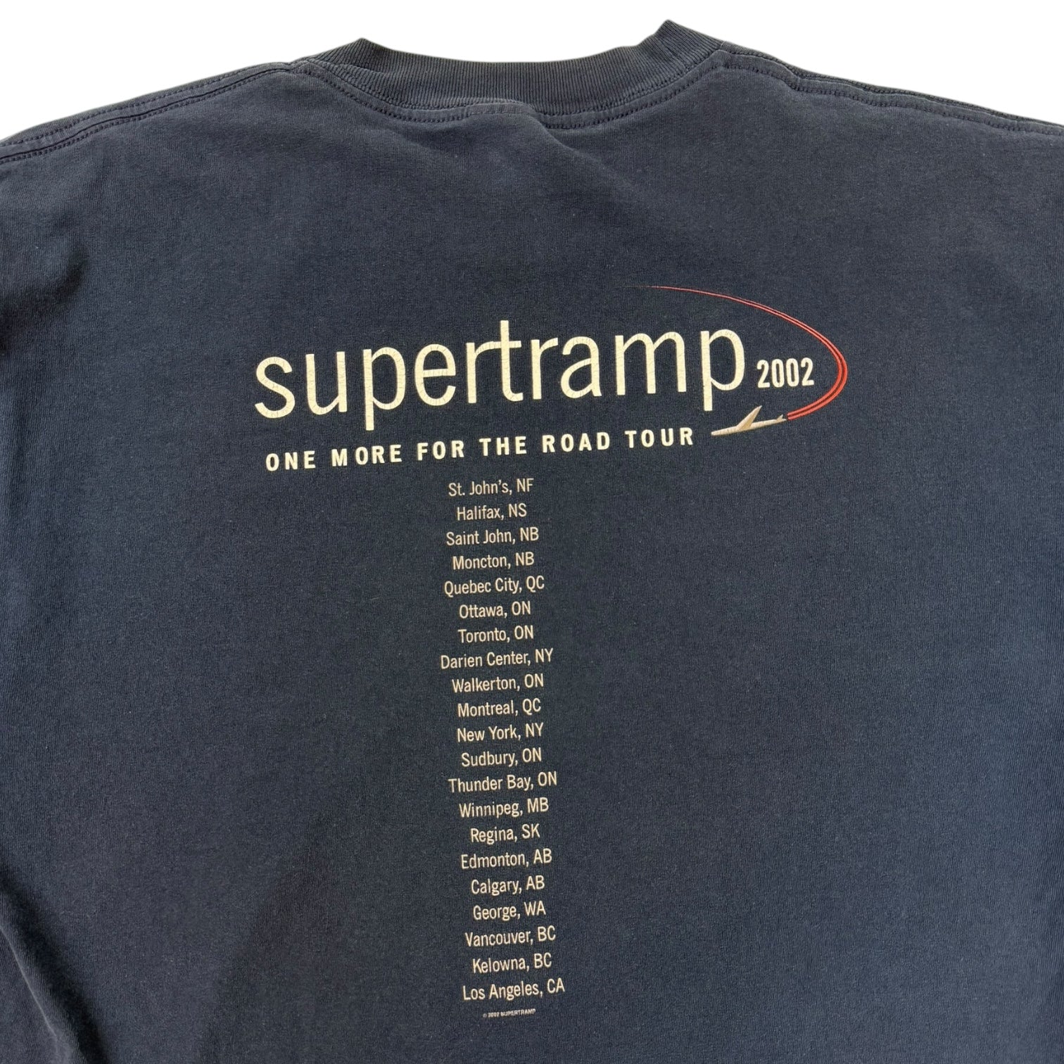 2002 Supertramp One More For The Road Tour T-Shirt Navy