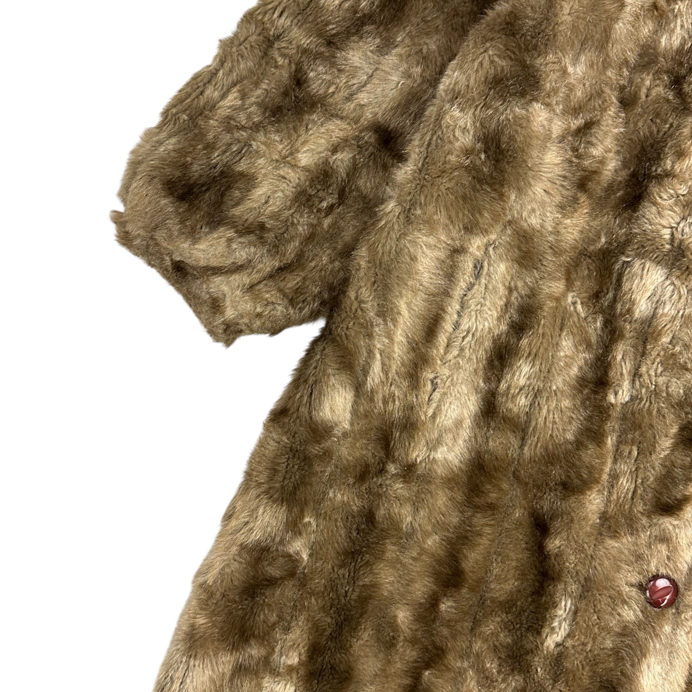 (W) Tradition Sears Faux Fur Teddy Coat Light Brown