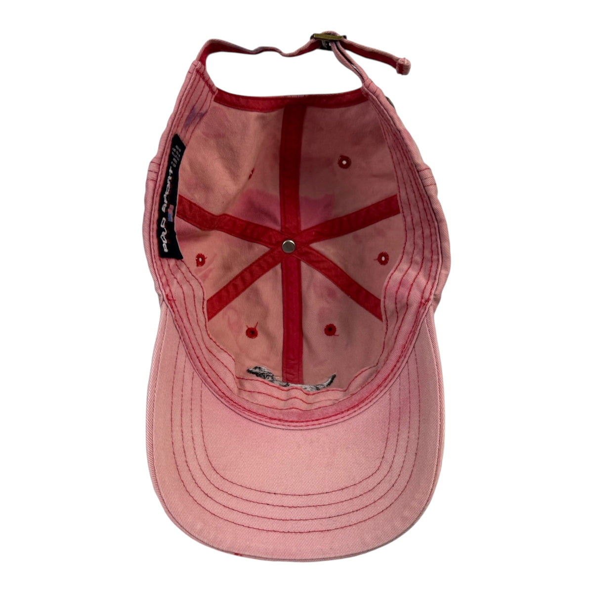 Vintage Polo Ralph Lauren Embroidered Black Lab Dog Hat Pink