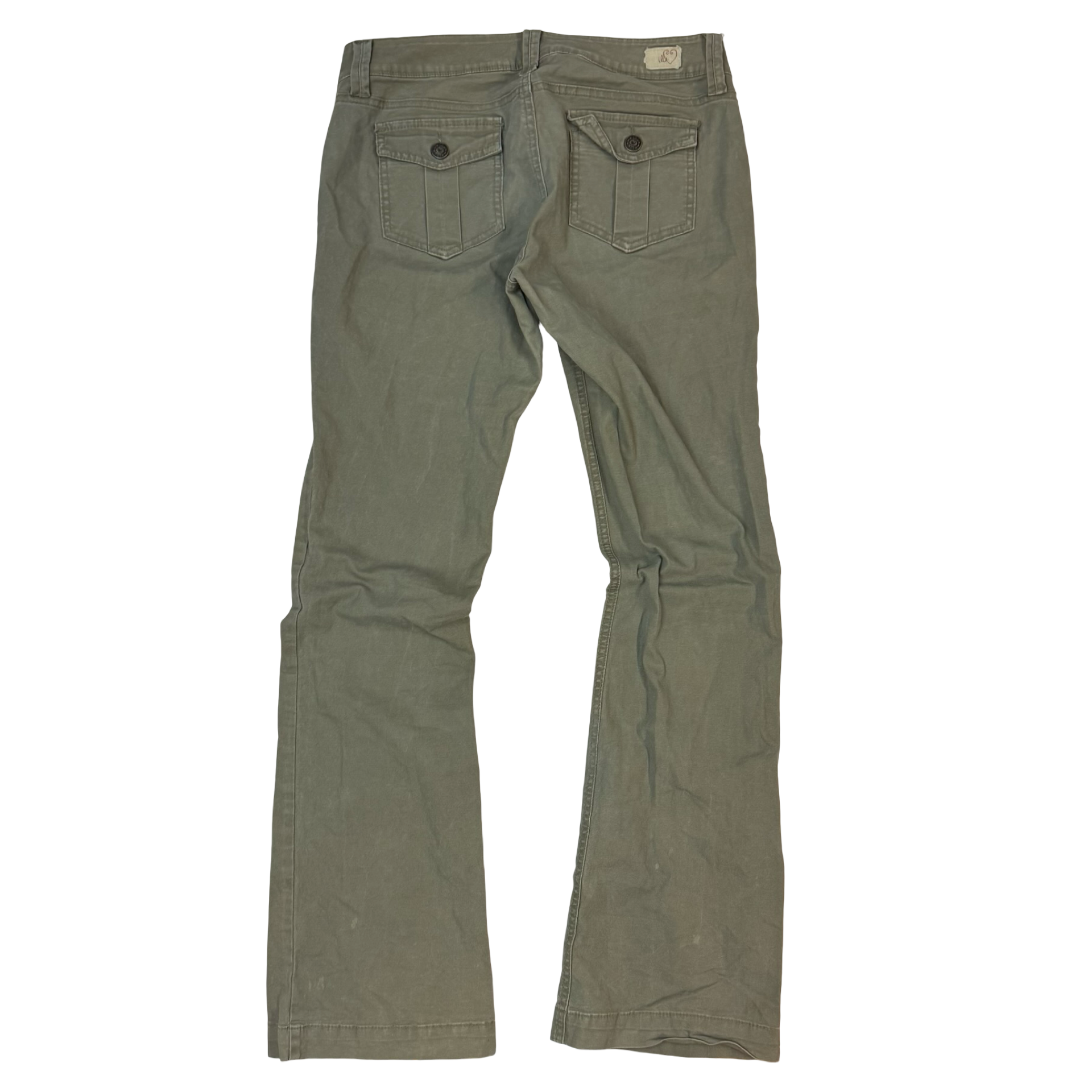 (W) Vintage Flared Denim Pants Green