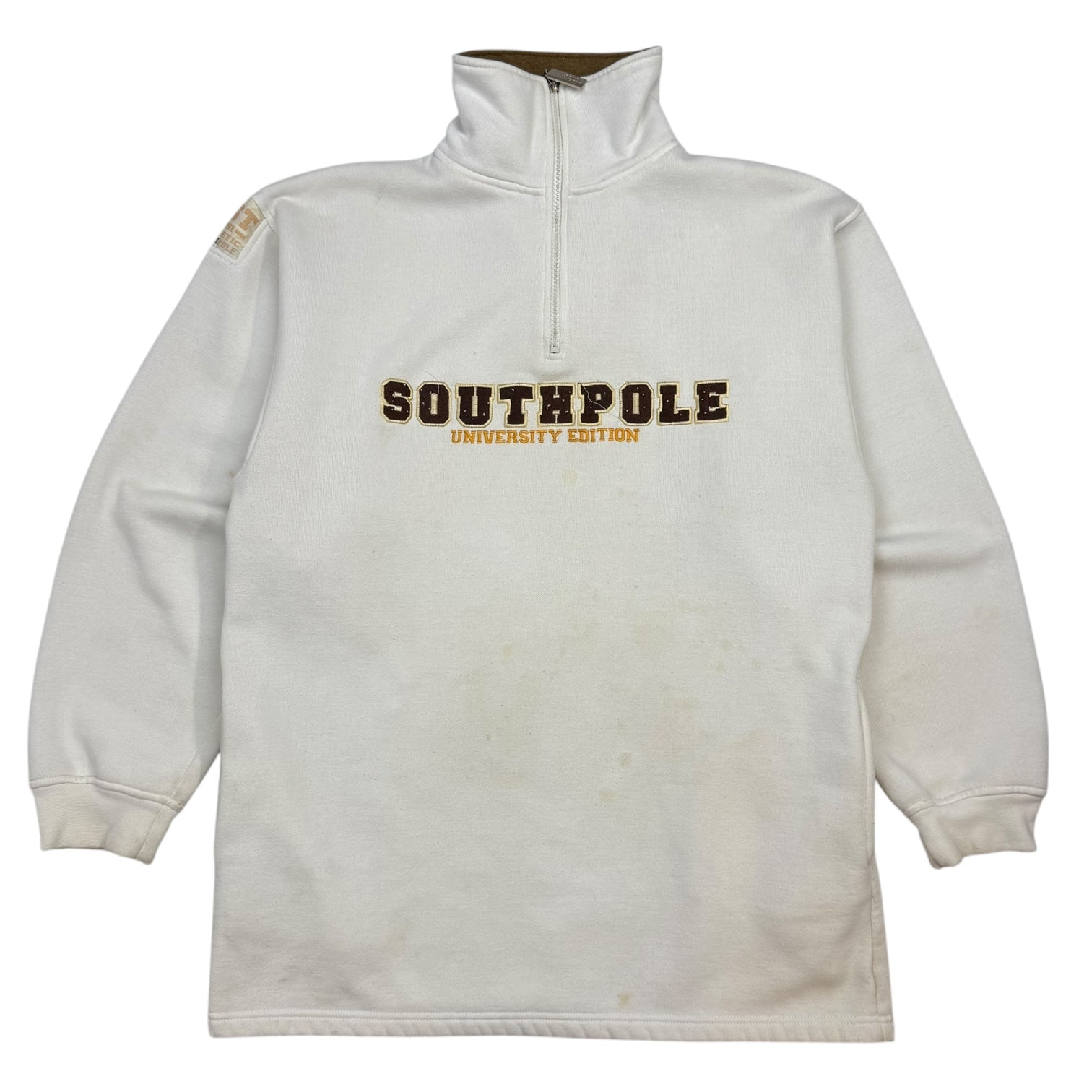 Vintage South Pole University Edition Quarter Zip Sweater White