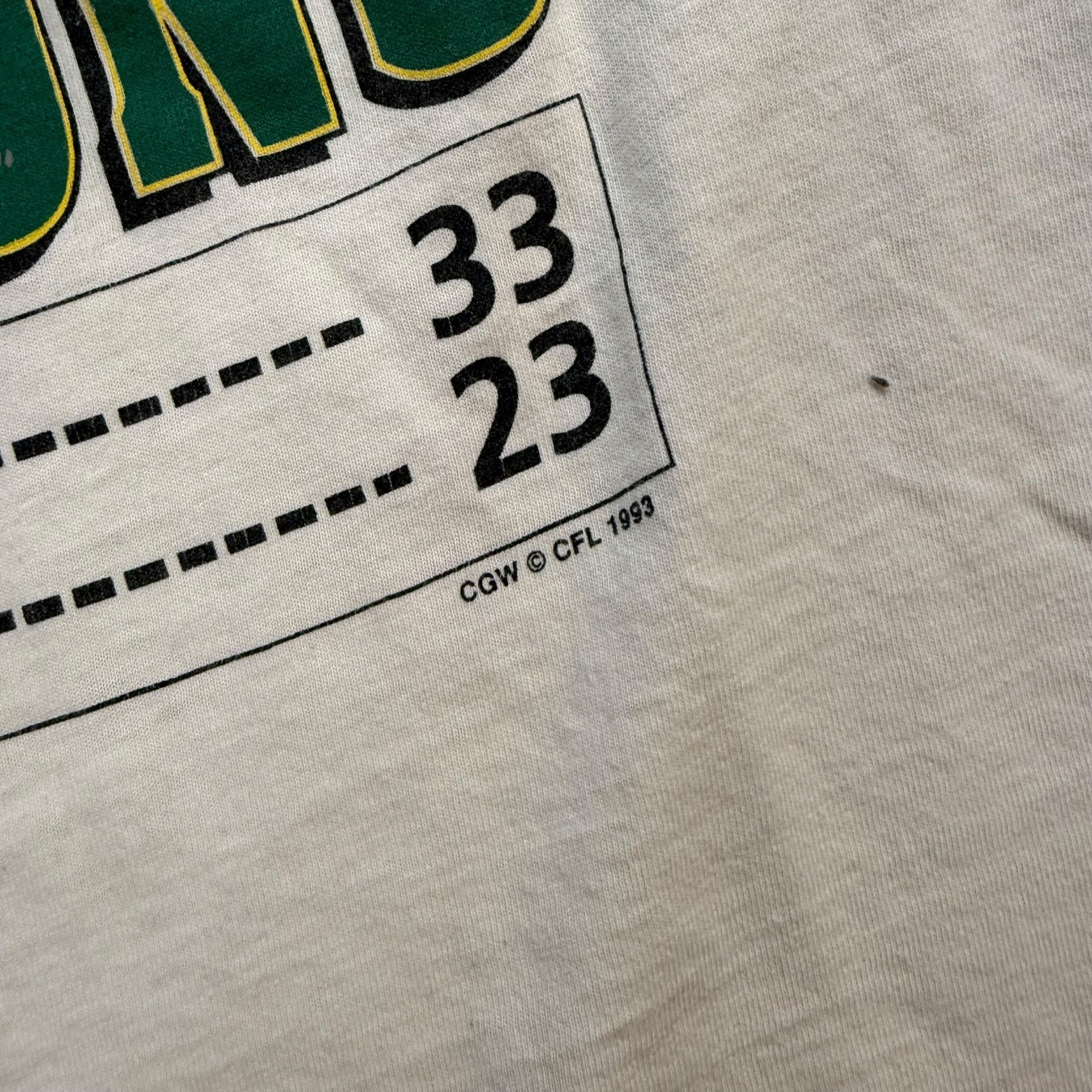 1993 Edmonton Eskimos Grey Cup Champion Tee White