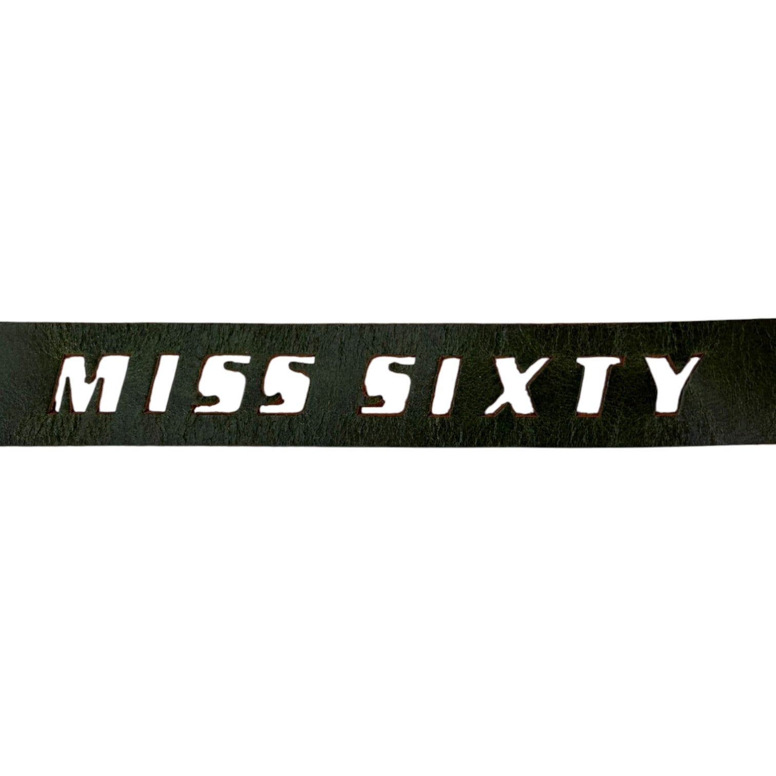 (W) Vintage Miss Sixty Cut Out Leather Belt Green