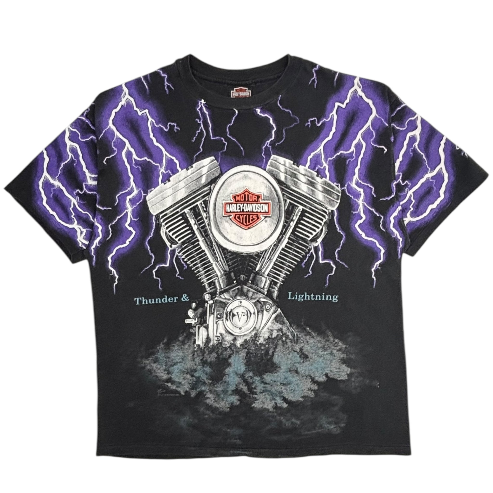 Vintage Harley Davidson Thunder and Lightning T-Shirt