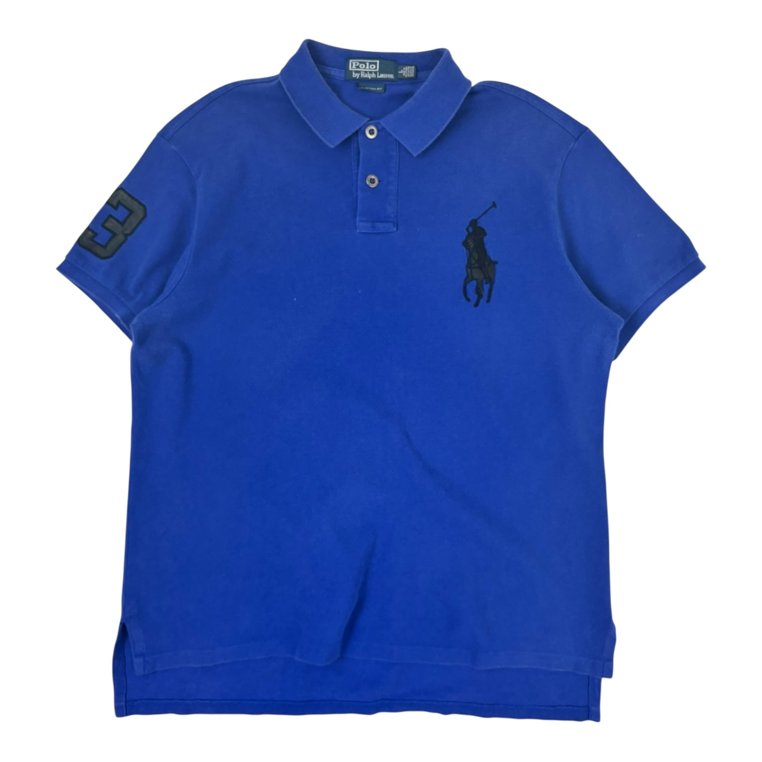 Vintage Polo Ralph Lauren Pique Big Pony Polo T-Shirt Blue