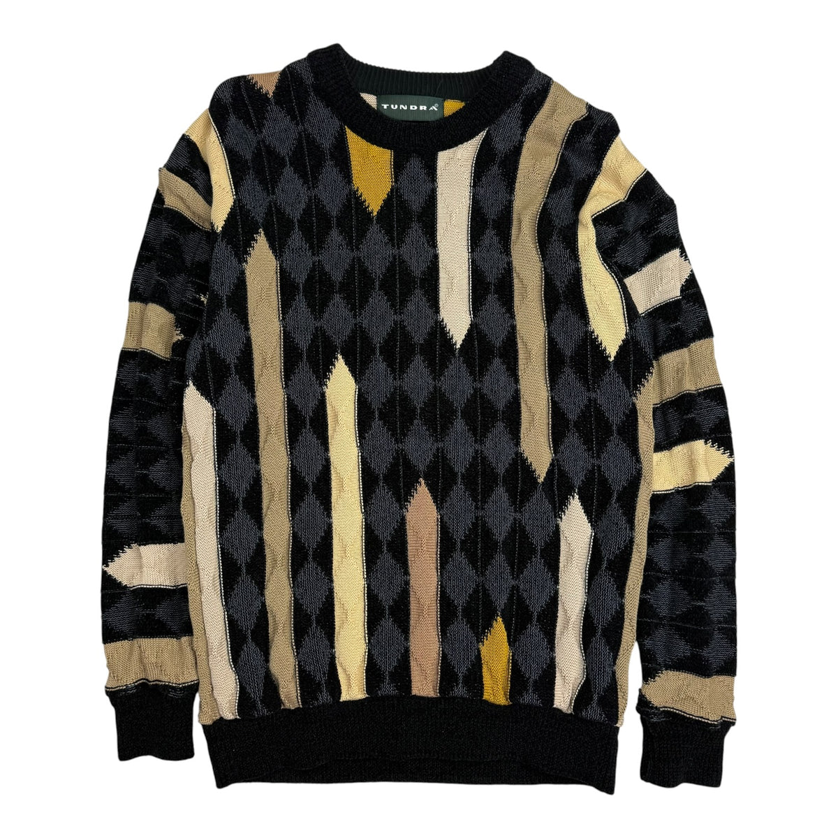 Vintage Tundra Tartan Knit Sweater Black/Beige