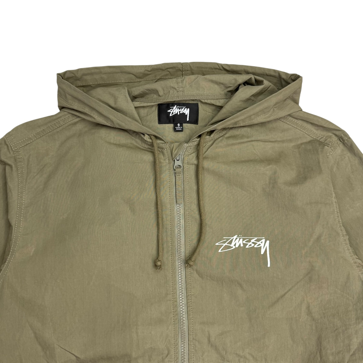 Stussy Waxed Cotton Beach Shell Jacket Green
