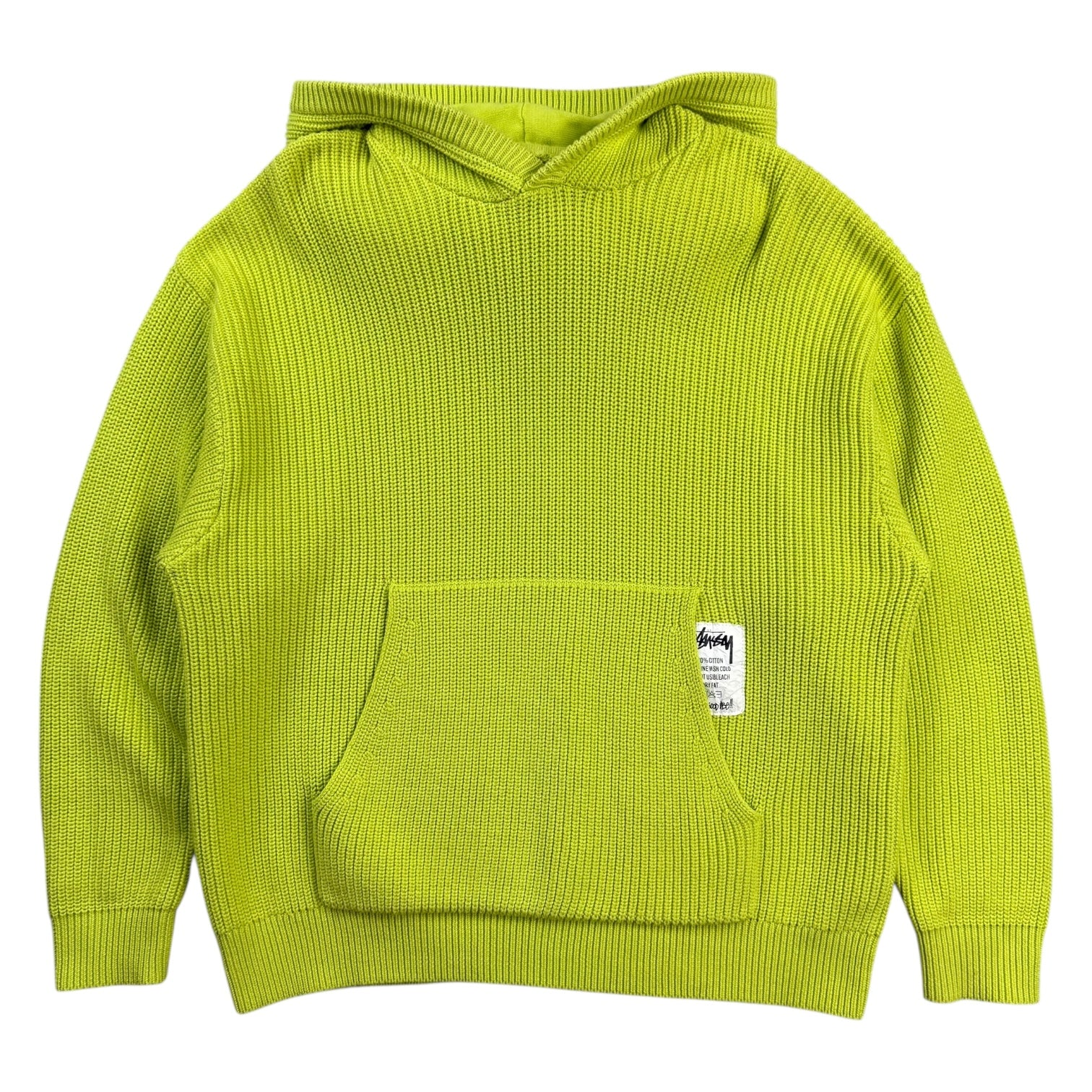 Stussy Cotton Knit Hoodie Lime