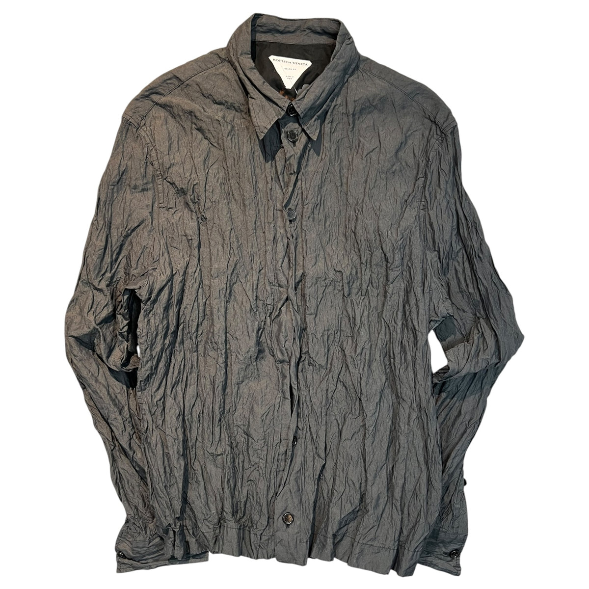 Bottega Veneta Crinkle Button Up Short Charcoal