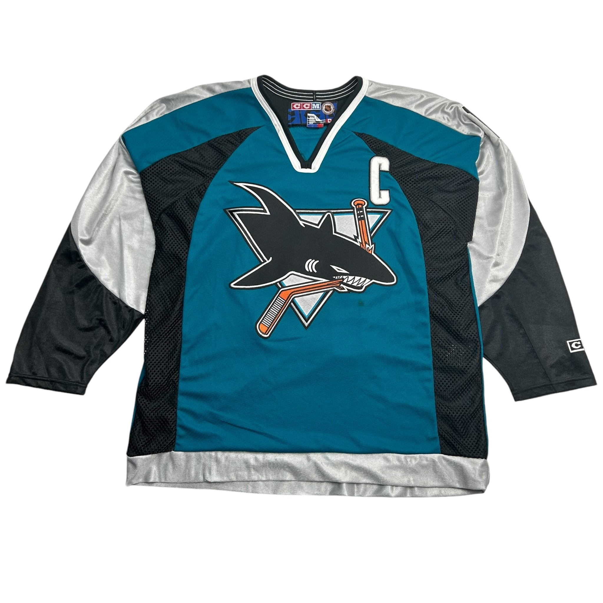 Vintage San Jose Sharks Owen Nolan Signed NHL Jersey