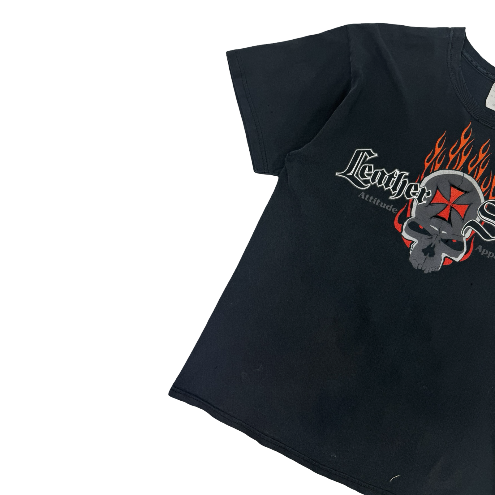 Vintage Lethal Threat Leather & Steel T-Shirt Black