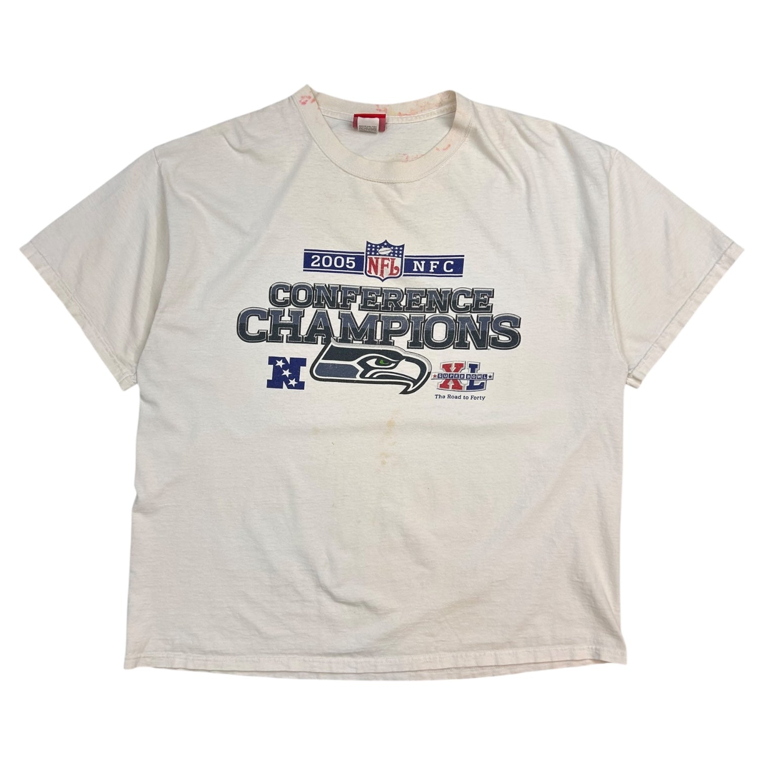 Vintage 2005 Seattle Seahawks NFC Conference Champions T-Shirt White