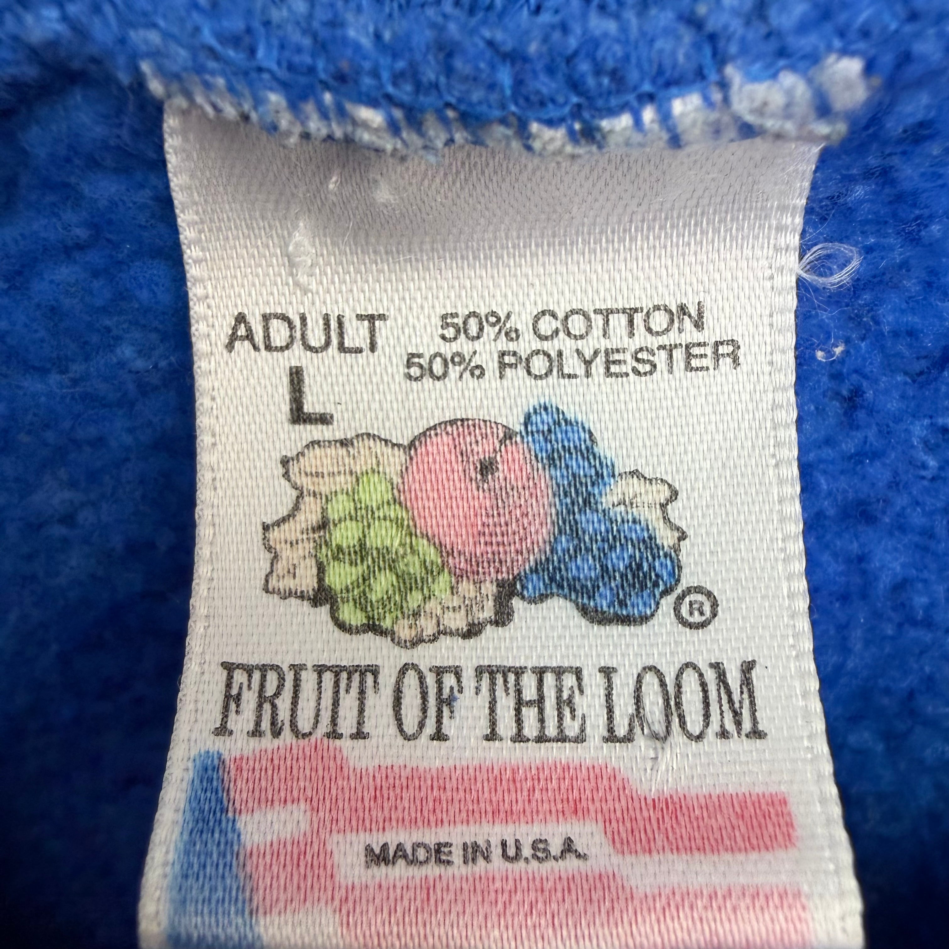 Vintage Fruit Of The Loom Blank Hoodie Blue