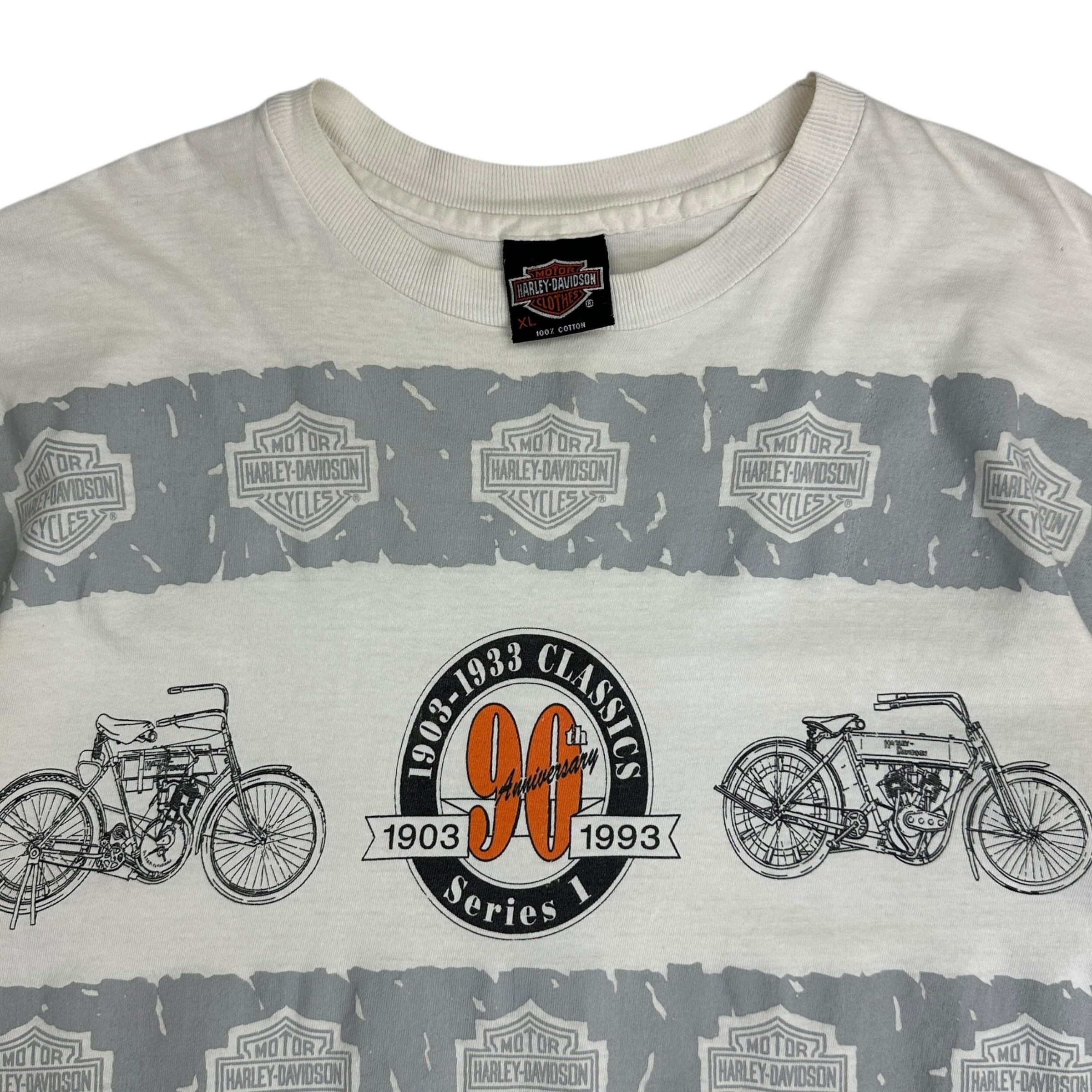 1992 Harley Davidson of Edmonton AOP Tee White