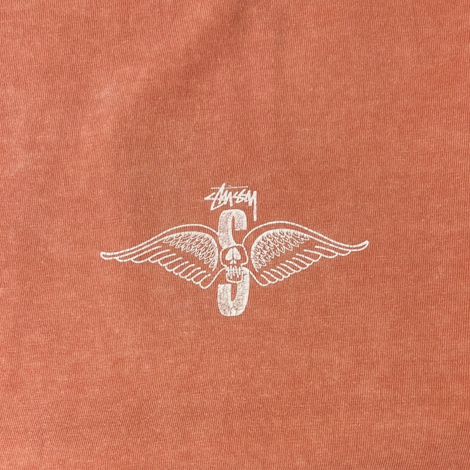 Stussy Skull Wings Pigment Dyed T-Shirt Coral