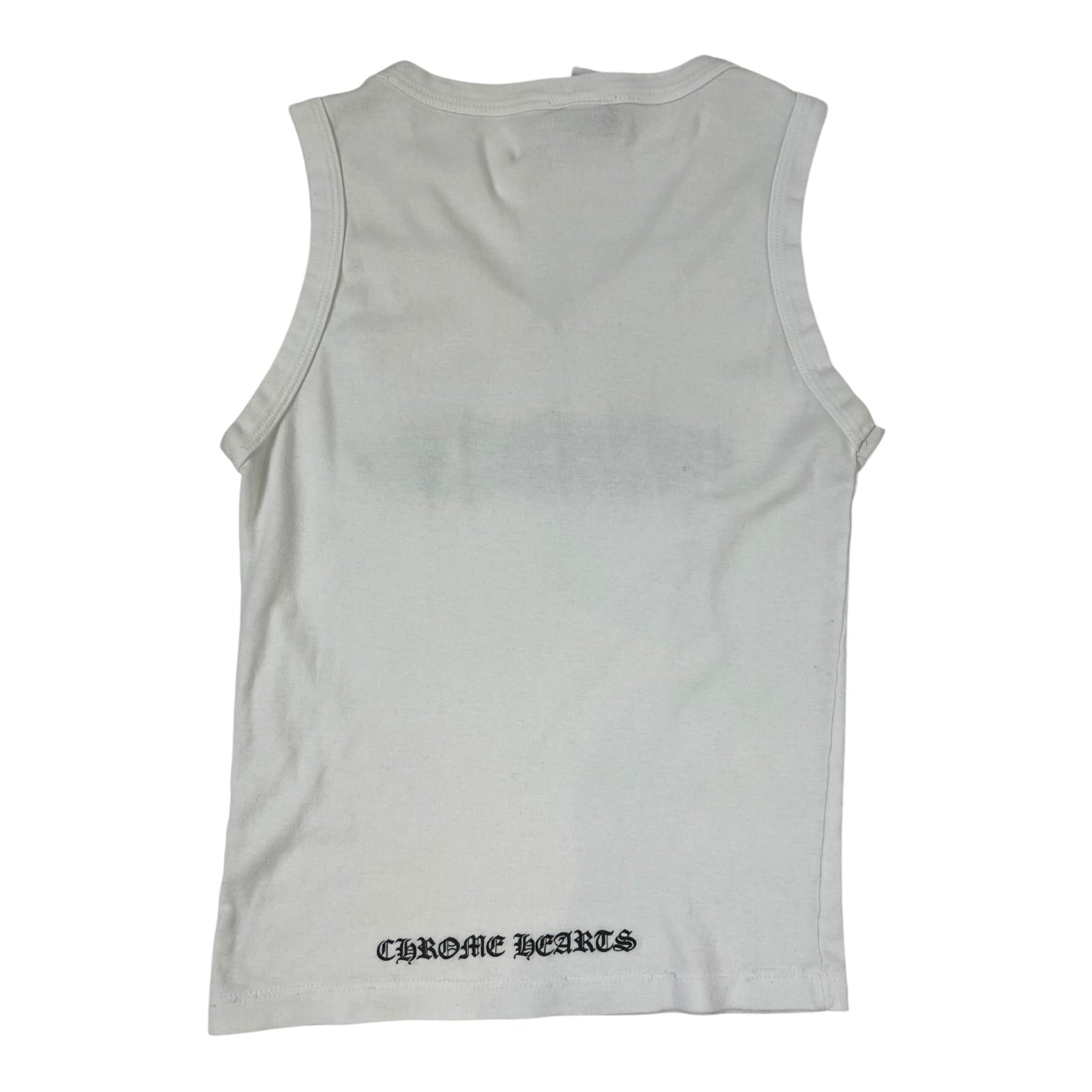 (W) Chrome Hearts Floral Cross V-Neck Tank Top White