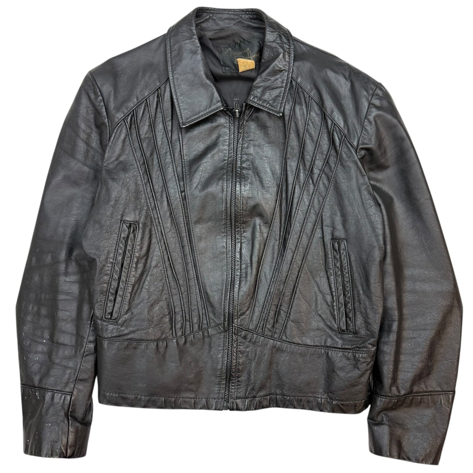 Vintage Leather Motorcycle Jacket Black