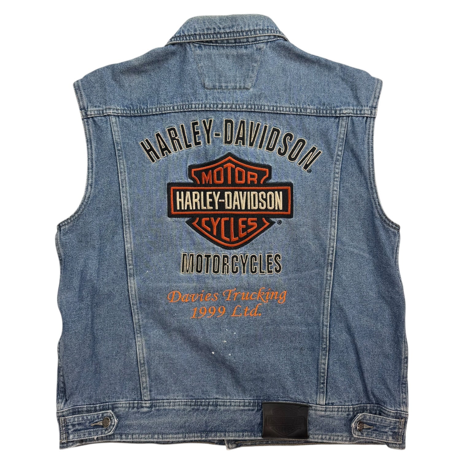 Vintage Harley Davidson Denim Biker Vest