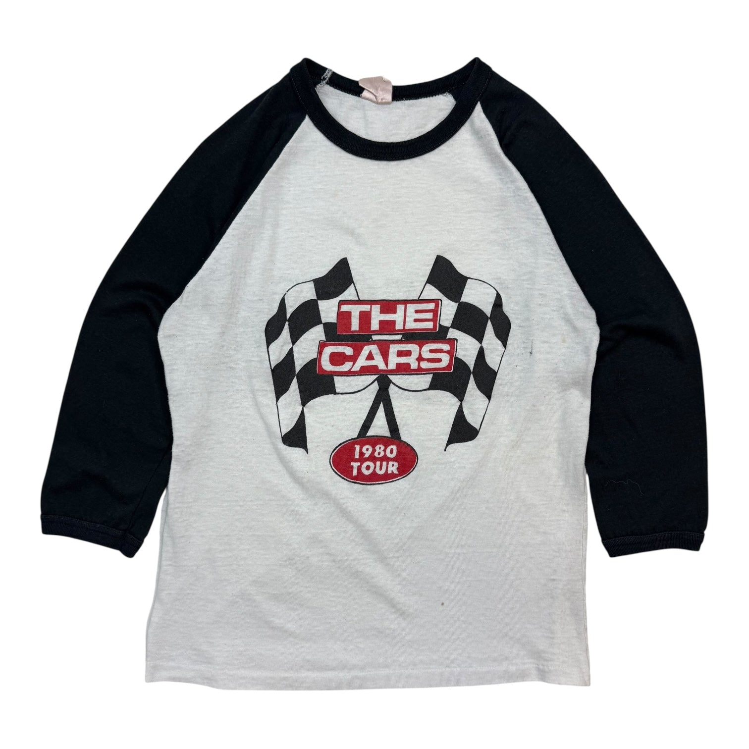 1980 The Cars Tour Half 3/4 Sleeve Tee White/Black