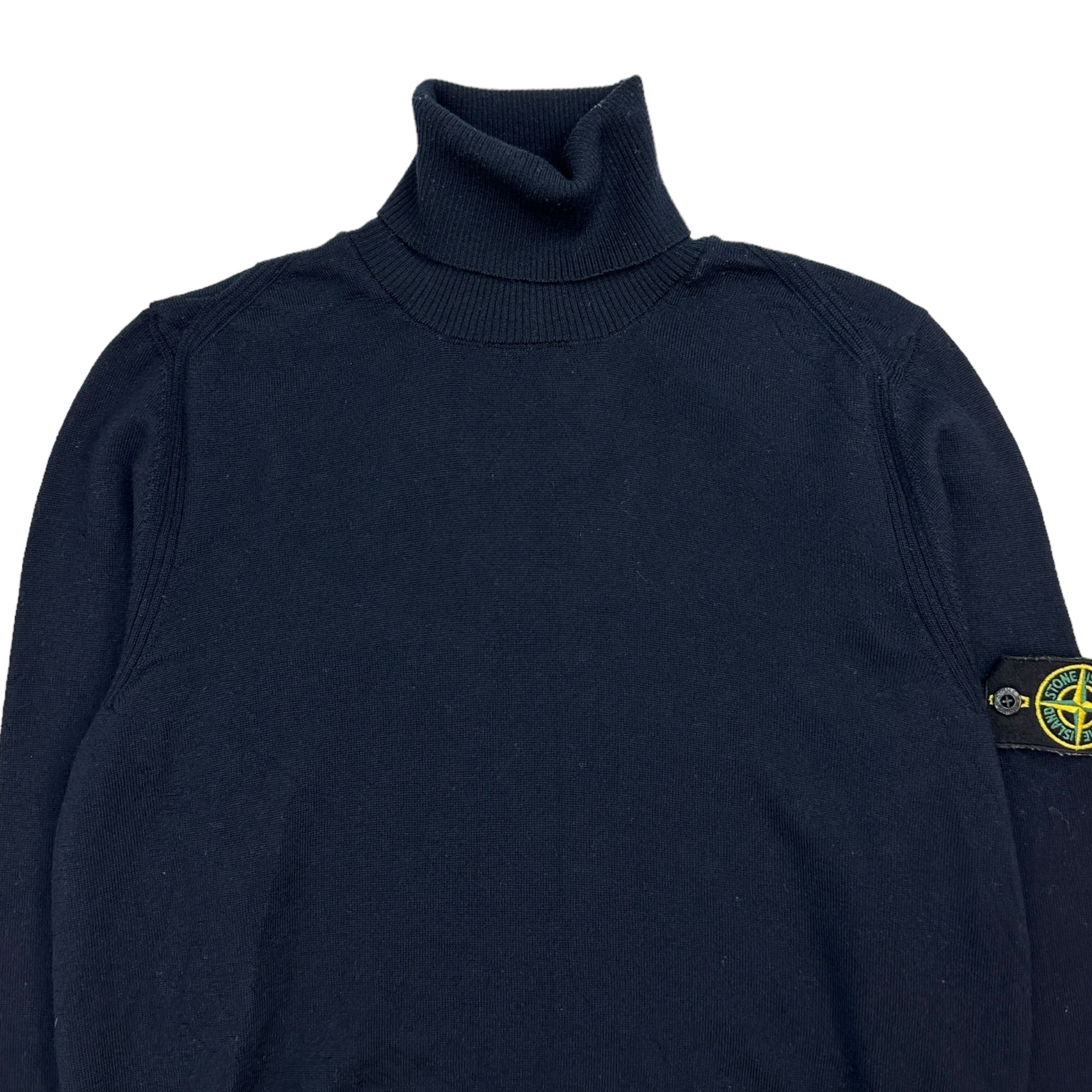 Stone Island Wool Knit Turtle Neck Navy