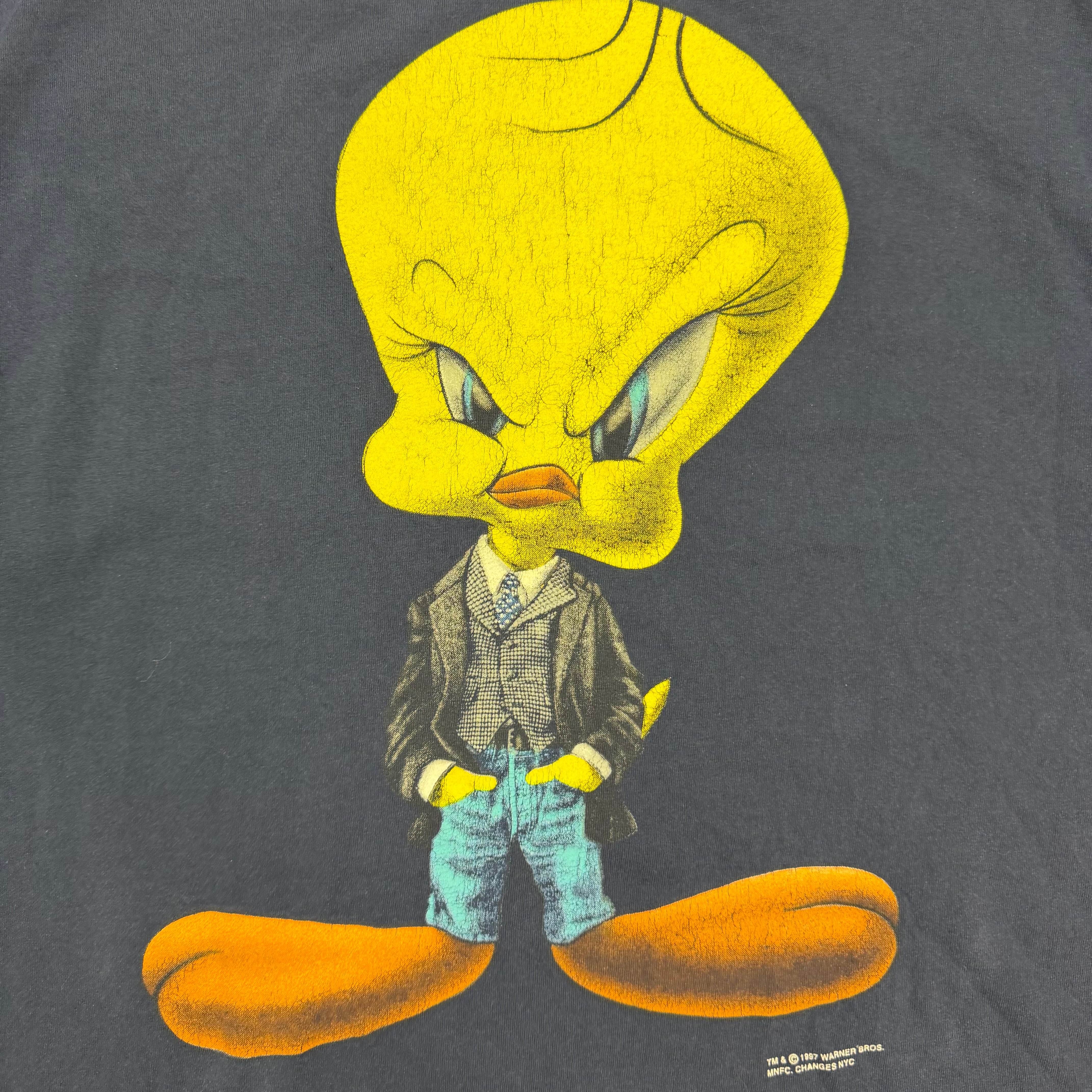 1997 Warner Bros Tweety Wear Tee Navy