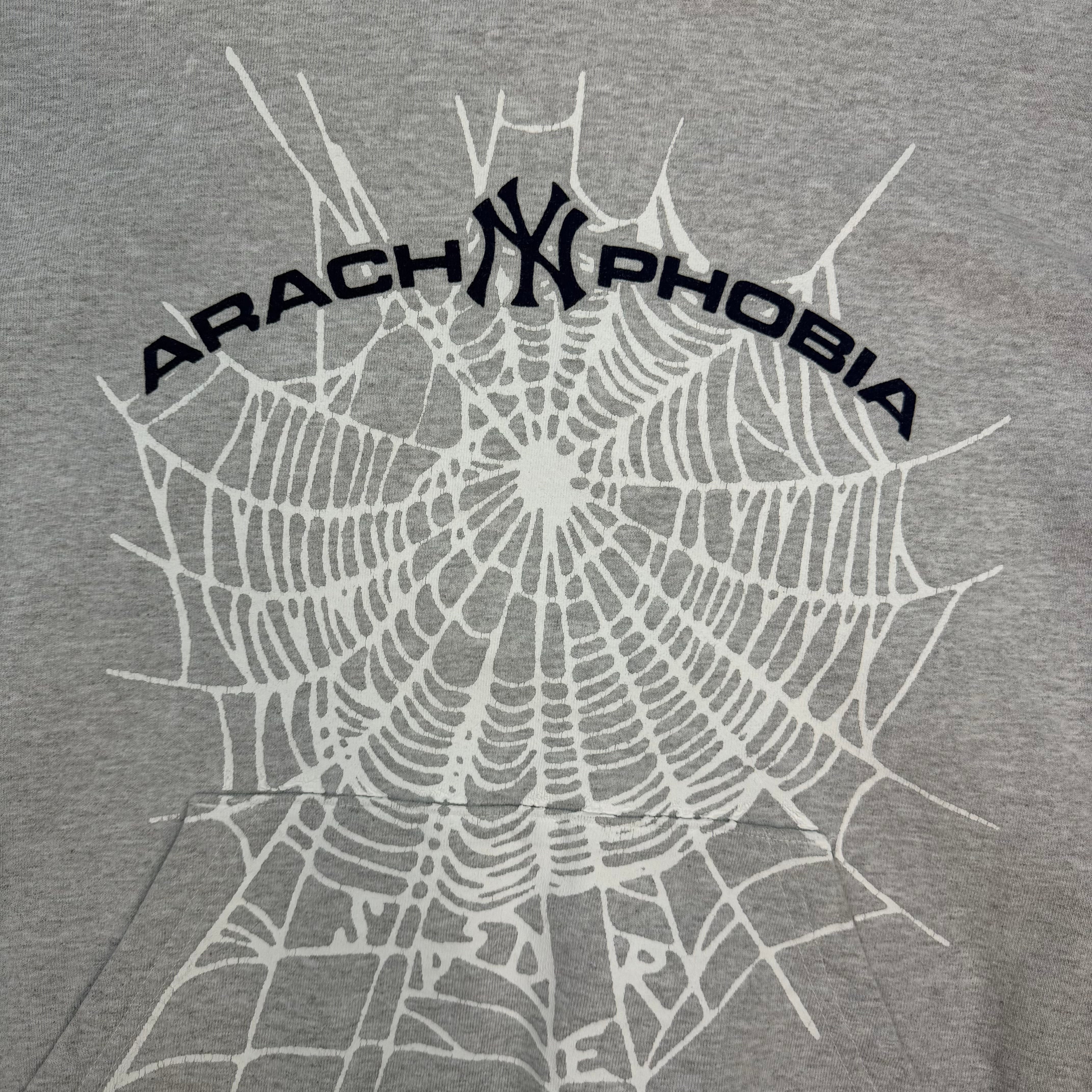 Sp5der Arach NY Phobia Hoodie Ash Grey