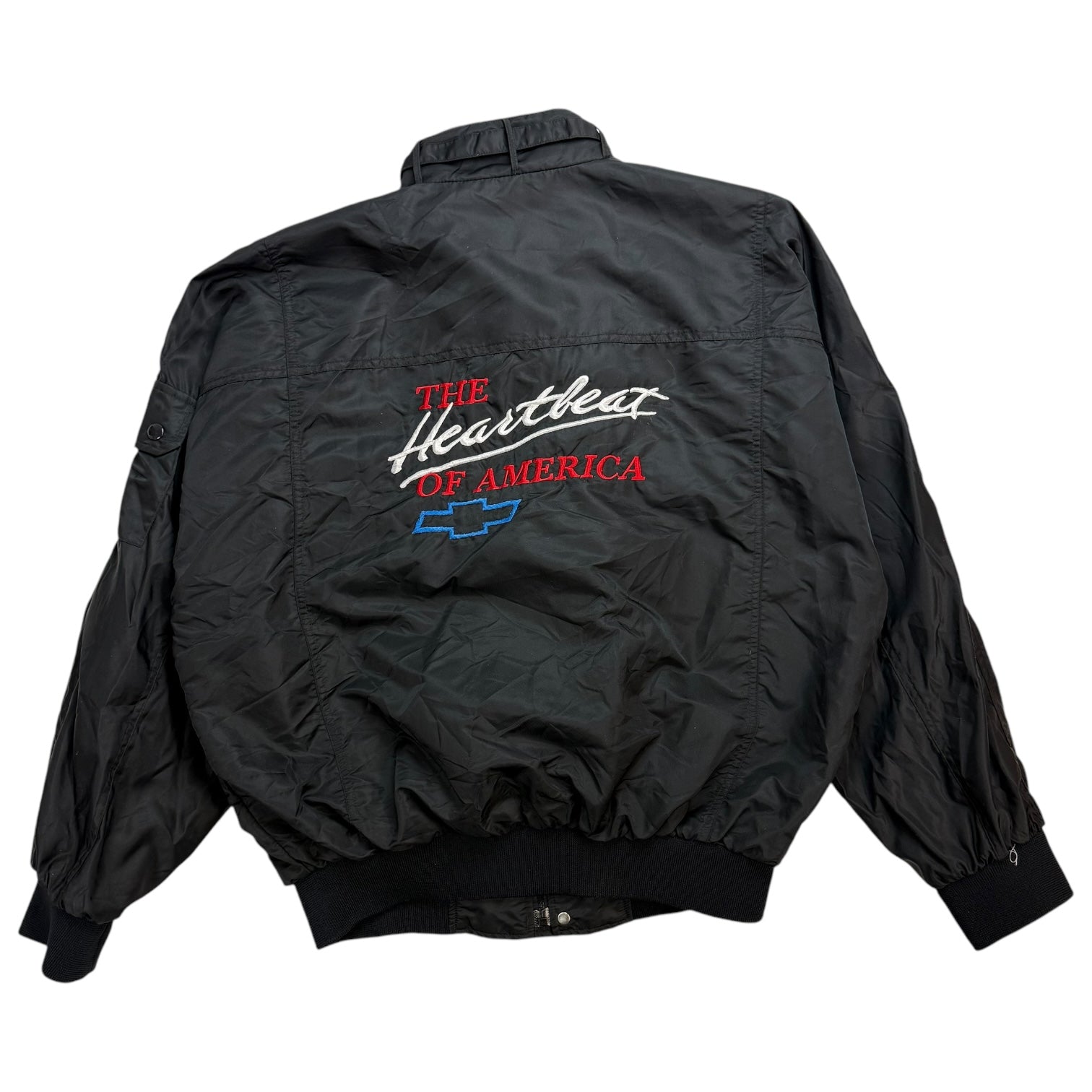 Vintage Chevrolet ‘The Heartbeat Of America’ Bomber Jacket Black