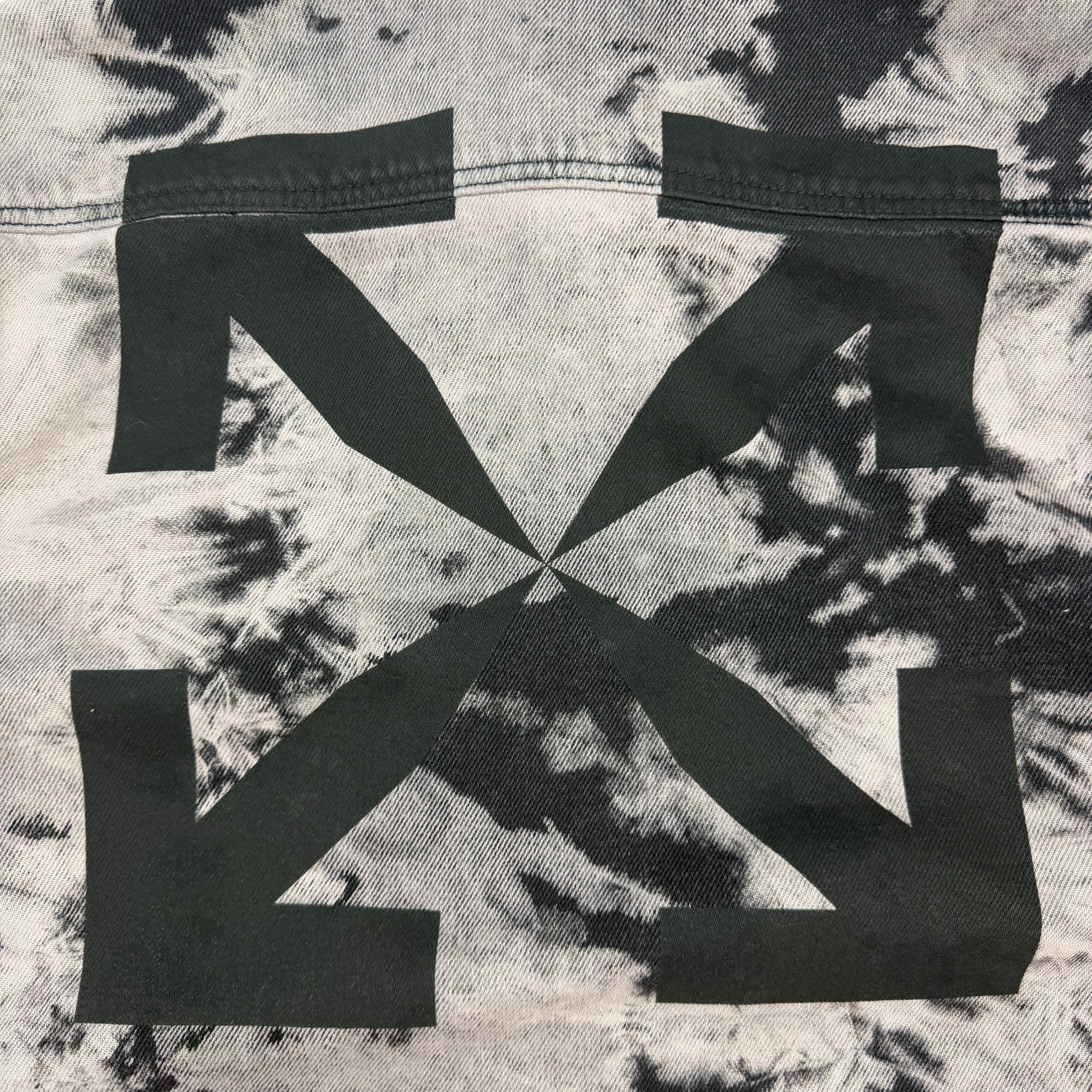 Off White Denim Tie Dye Pivot Jacket Pink/Black