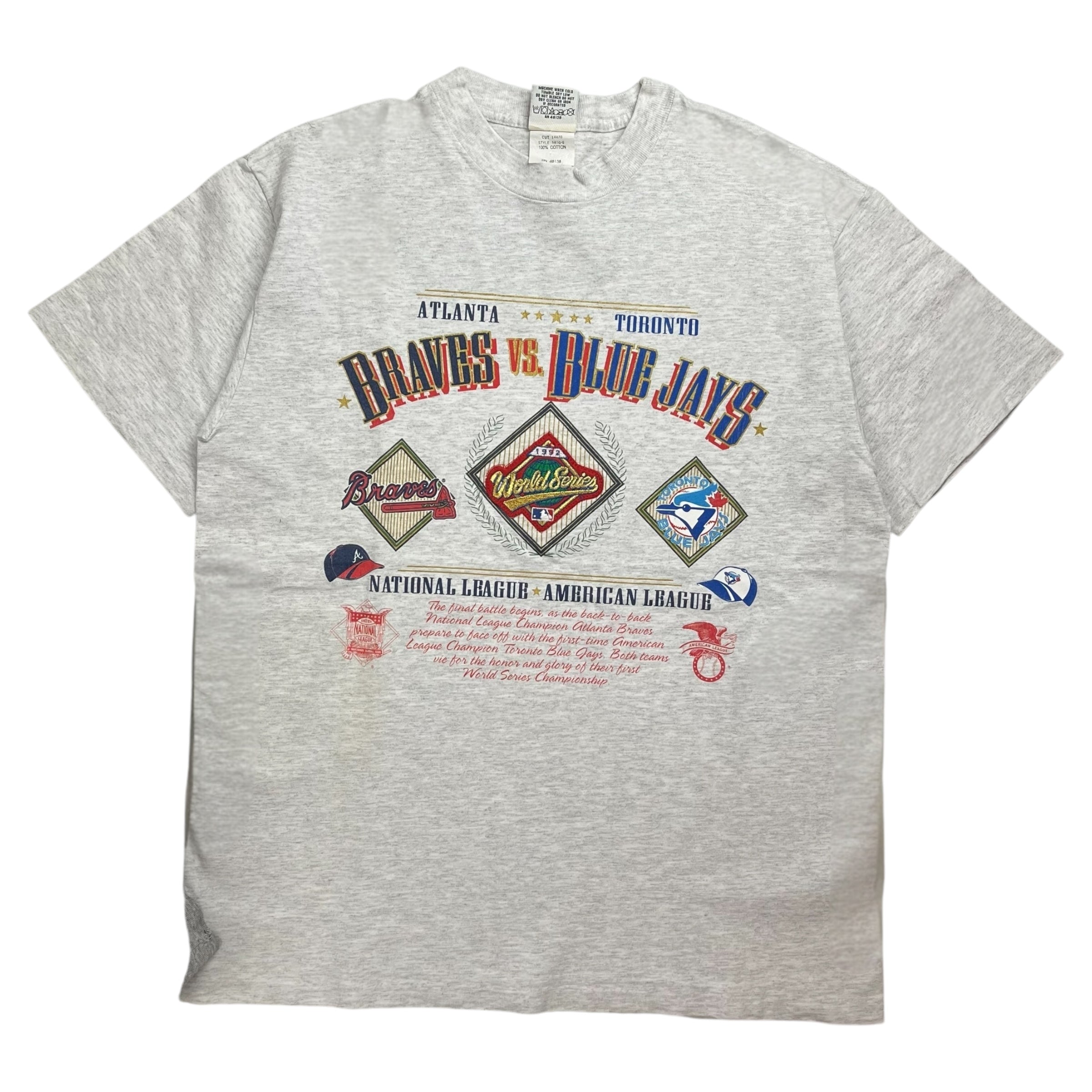 Vintage Atlanta Braves vs. Toronto Blue Jays Tee Gray