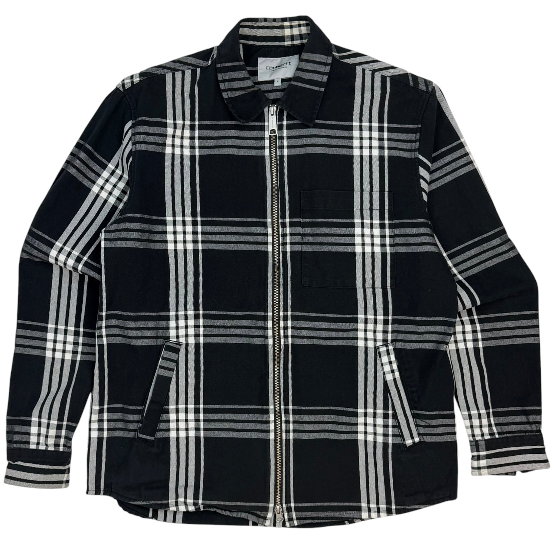 Carhartt WIP Cahill Zip Up Shirt Jacket Black/White