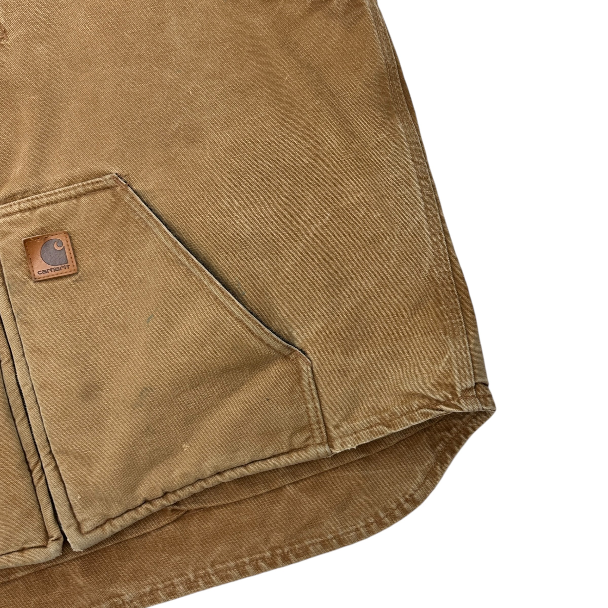 Vintage Carhartt Fleece Lined Insulated Vest Dark Tan