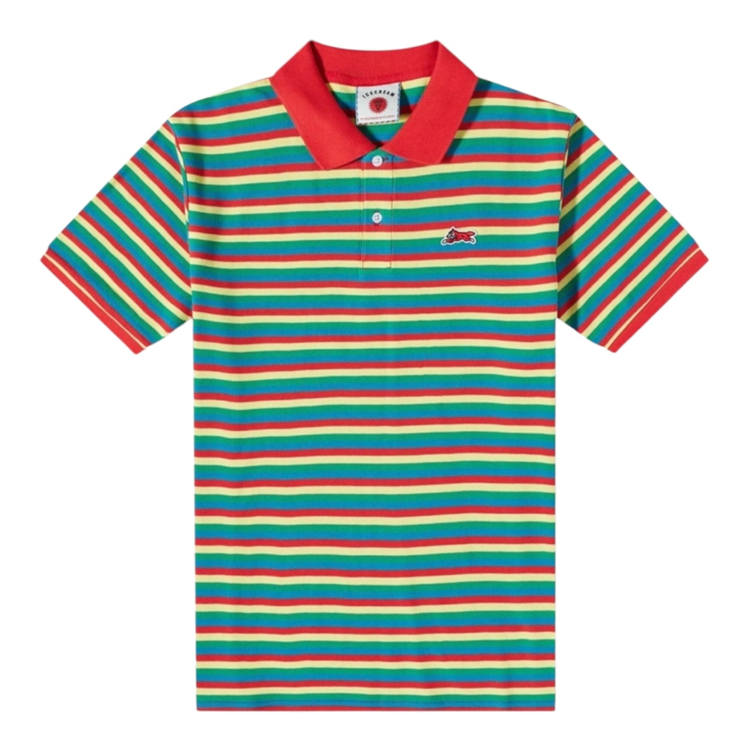 ICECREAM Striped Polo Shirt Multi Stripe