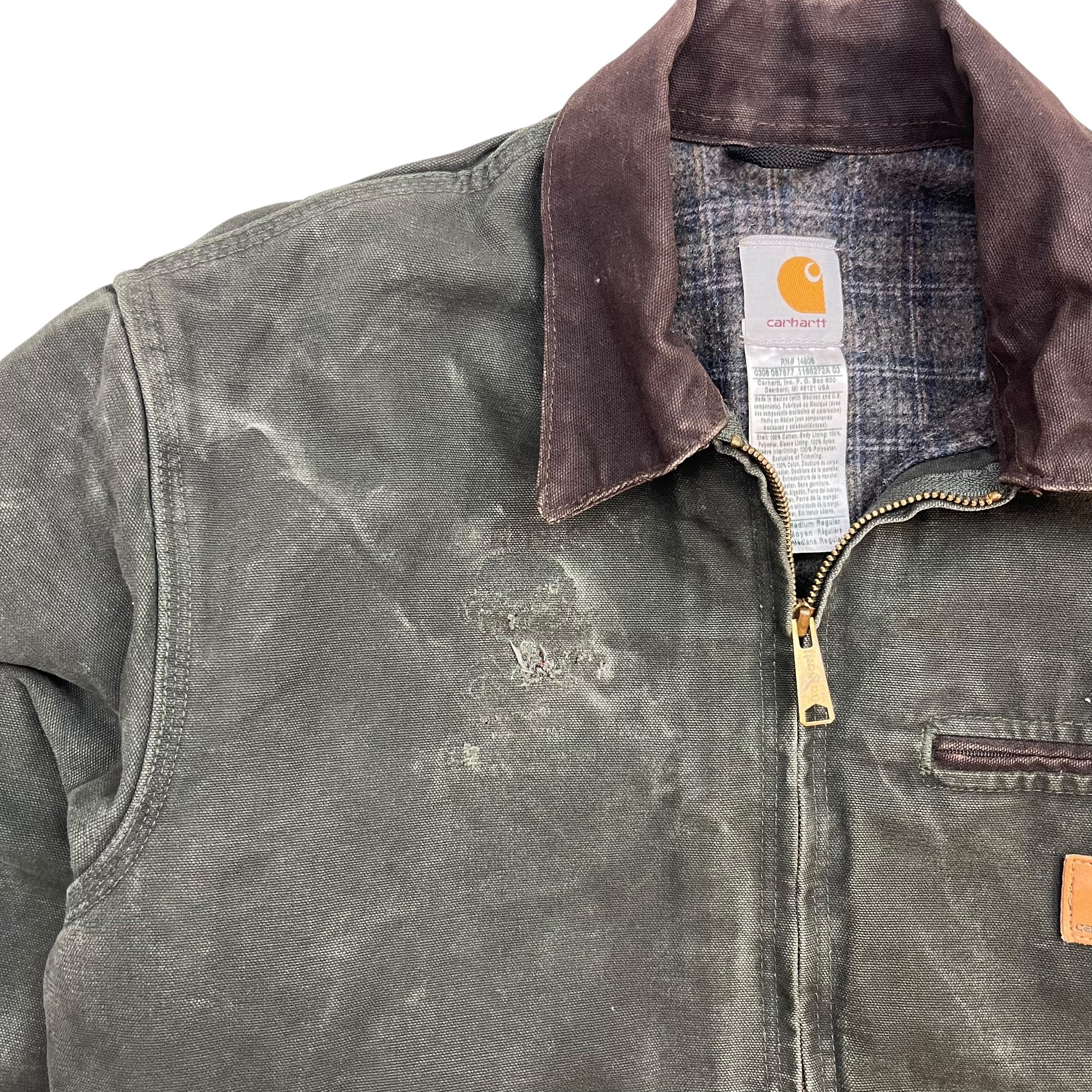 Vintage Carhartt Detroit Blanket Lined Jacket Moss Green