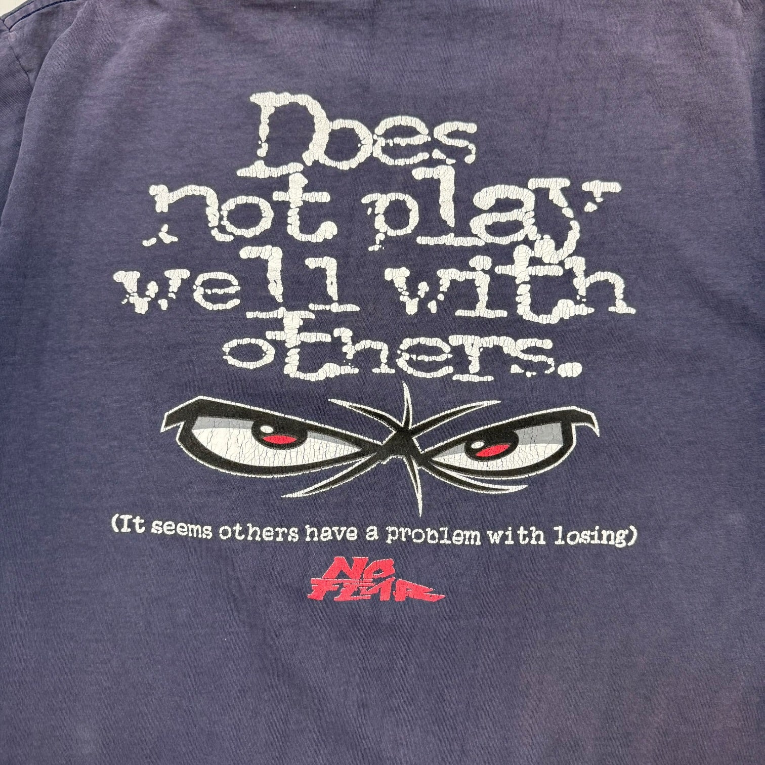 Vintage No Fear ‘Does Not Play Well With Others’ Tee Navy Blue