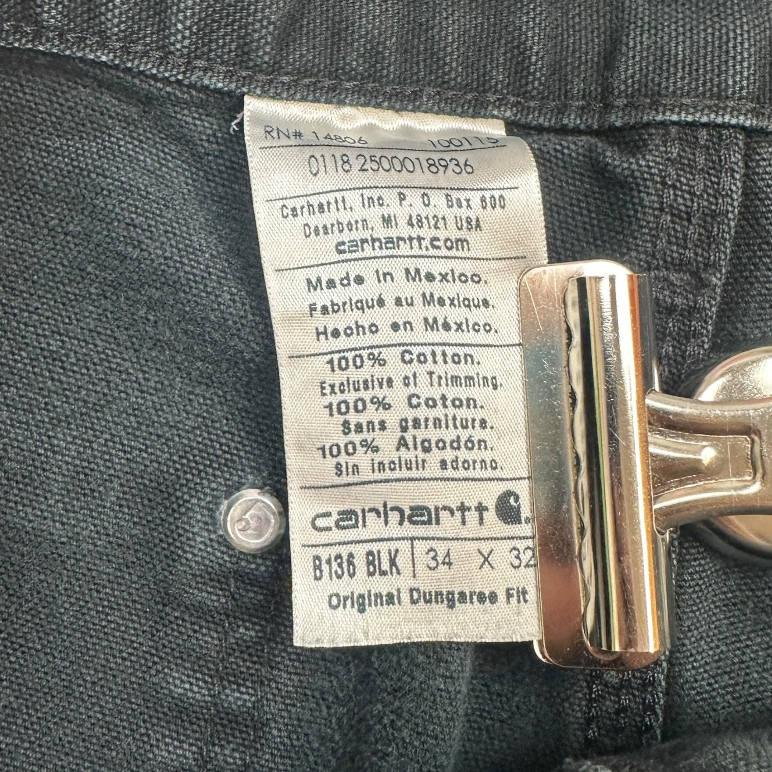 Vintage Carhartt Double Knee Cargo Pants Black